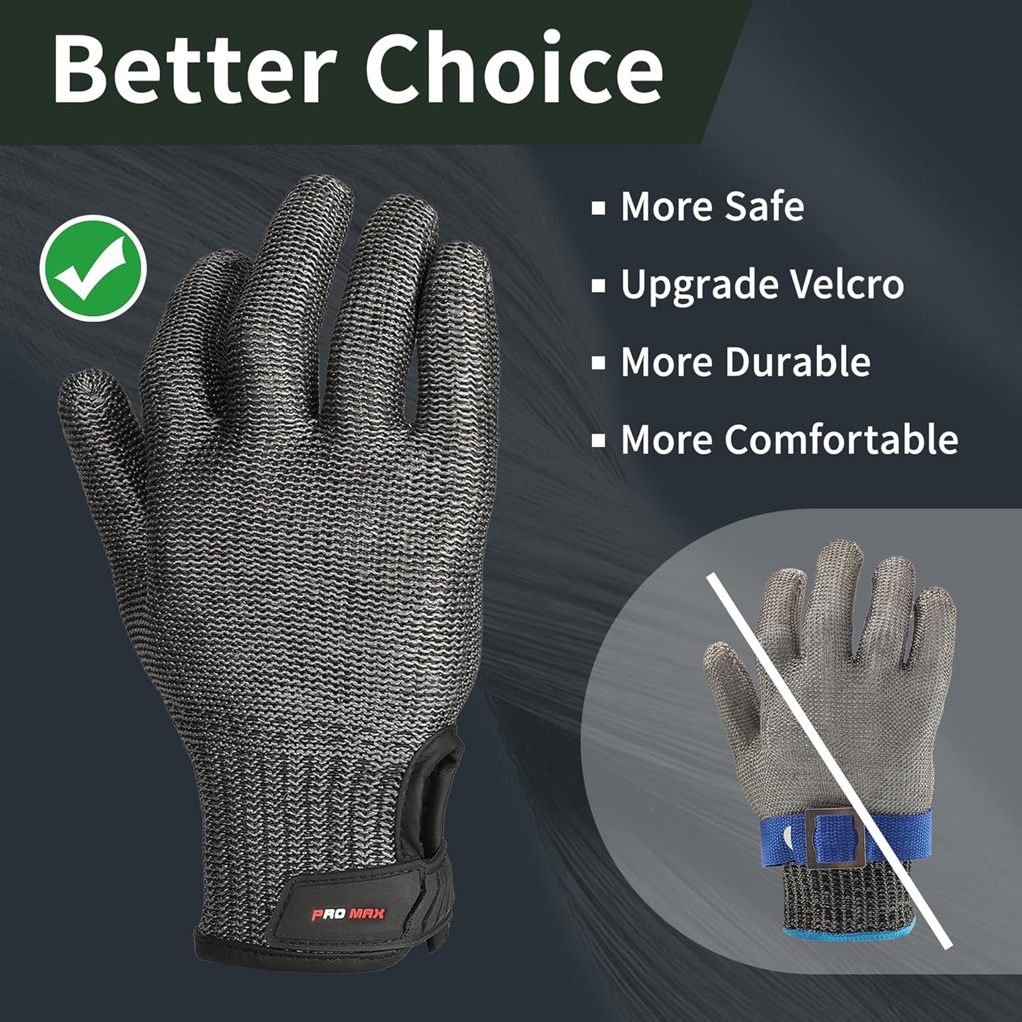 Schwer Ultimate Cut Resistant Gloves Beyond ANSI A9, Reinforced Stainless Steel Glove, Food Grade Mesh Metal Gloves for Butcher Meat Cutting, Oyster Shucking, Mandoline, PR1708 (M, 50 pairs)