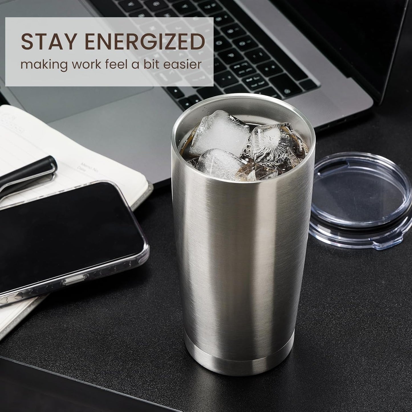 MEWAY 20oz Tumbler 4 Pack Double Wall Vacuum Insulated Travel Mug Bulk, Mix Color Stainless Steel Tumblers with Lid and Straw, Durable Powder Coated Coffee Cups for Cold & Hot Drinks（Mix Color, 4