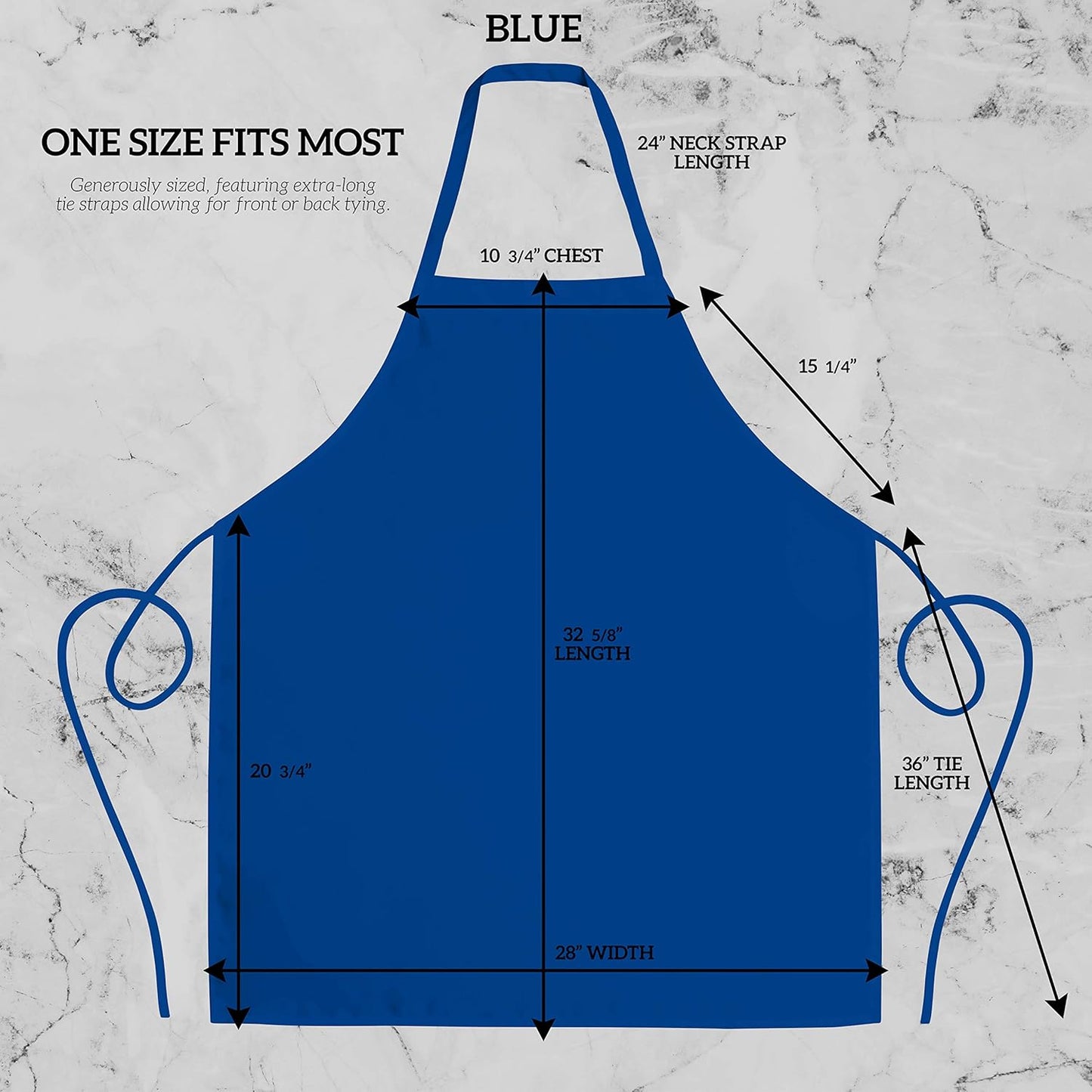GREEN LIFESTYLE 12 Pack Professional Chef Apron – Grilling Aprons for Men, Waterproof Cooking Apron for BBQ, Work or Restaurant Use, Kitchen Aprons for Women – Royal Blue, No Pockets