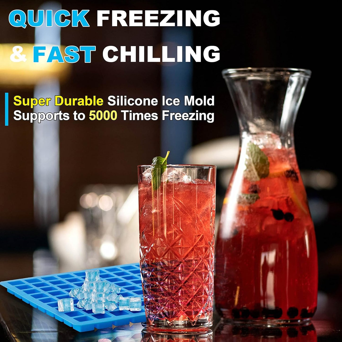 Anaeat 126-Cavity Square Silicone Candy Mold, 2 Pack Non-stick Mini Silicone Chocolate Mold for Homemade Caramels, Jelly, Gummy, Ice Cube, Truffles, Pralines & Ganache - Flexible & Easy to Release