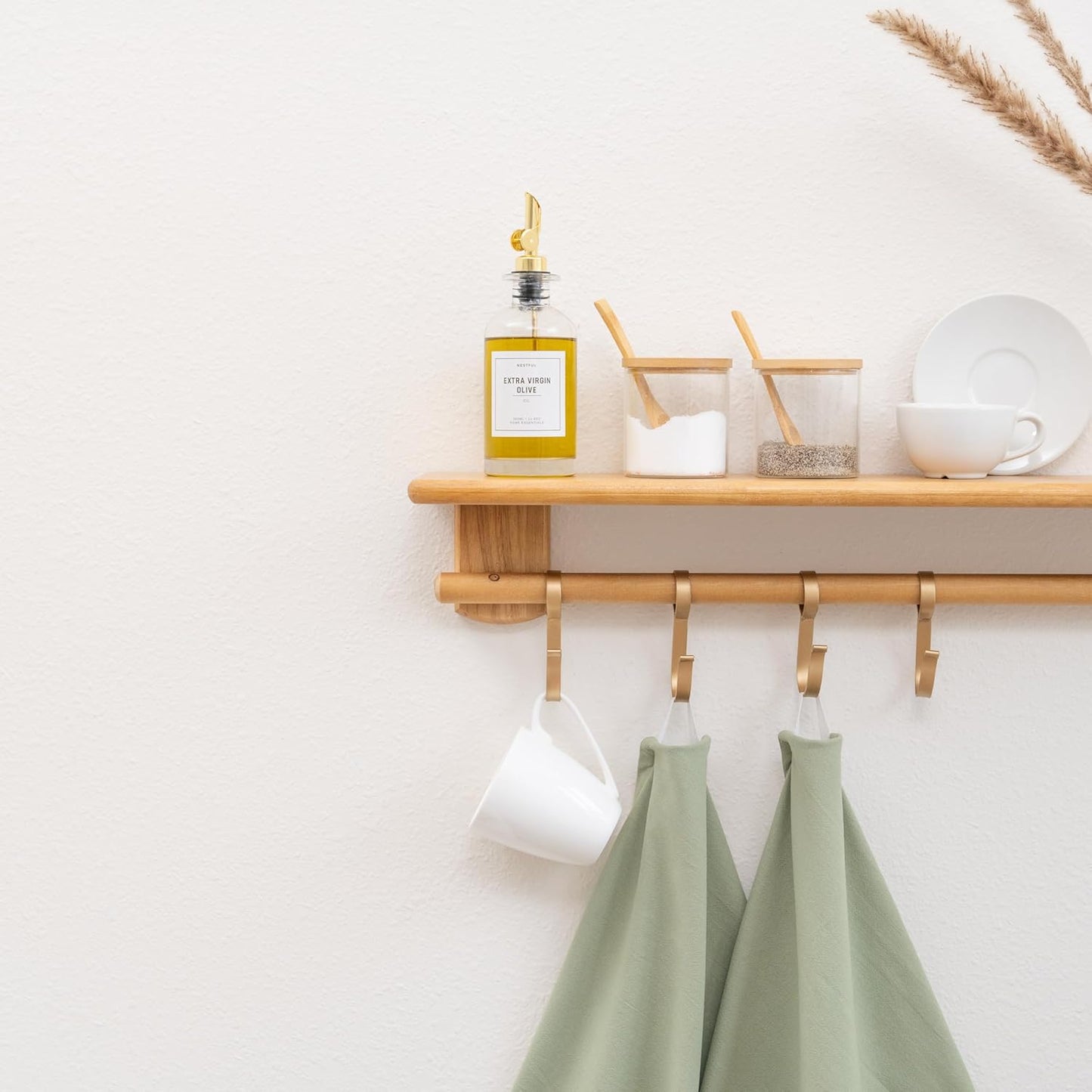 Sage Green Flour Sack Tea Towels - 100% Organic Cotton, 5 Pack, 27"x27", Highly Absorbent Dish Towels - Versatile Kitchen Towels for Baking - Customizable and Easy to Embroider (5 Pack - Sage Green)