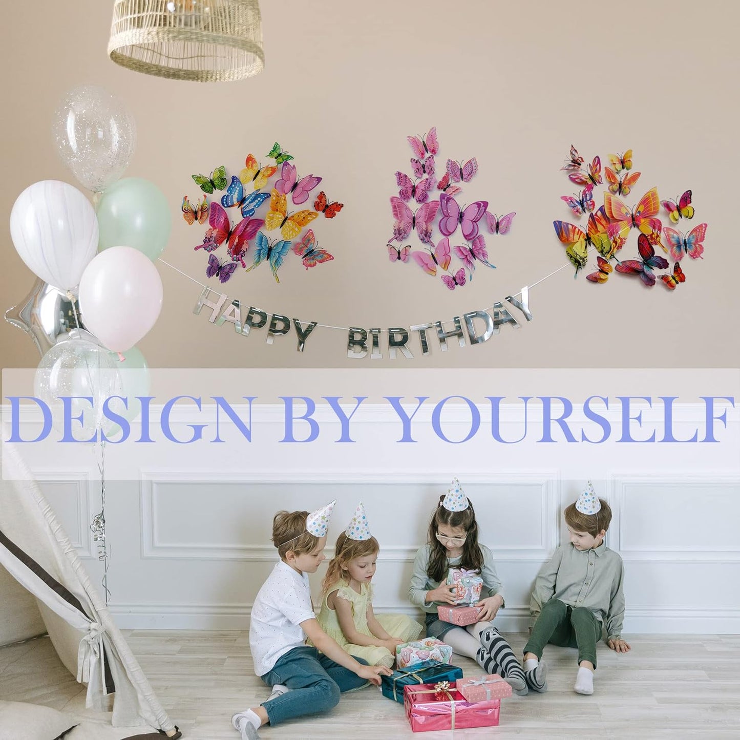 Butterfly Wall Decor 24/48 PCS, 3D Butterflies Stickers for Party Decorations with Magnets(Colorful, 48)