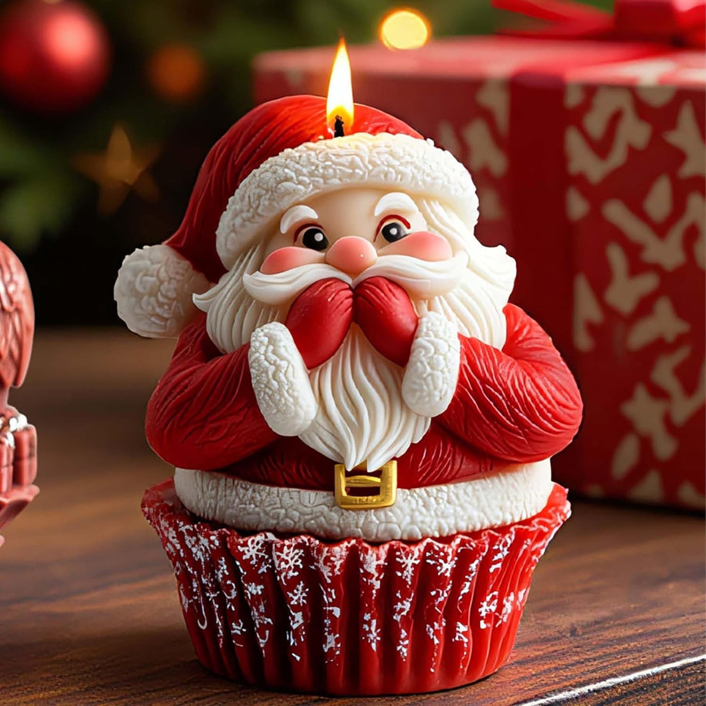 Santa Claus Cylinder Molds Silicone Wave Spiral Candle Mold - Silicone Resin Casting Molds for Candle & Resin & Soap Craft Supplies