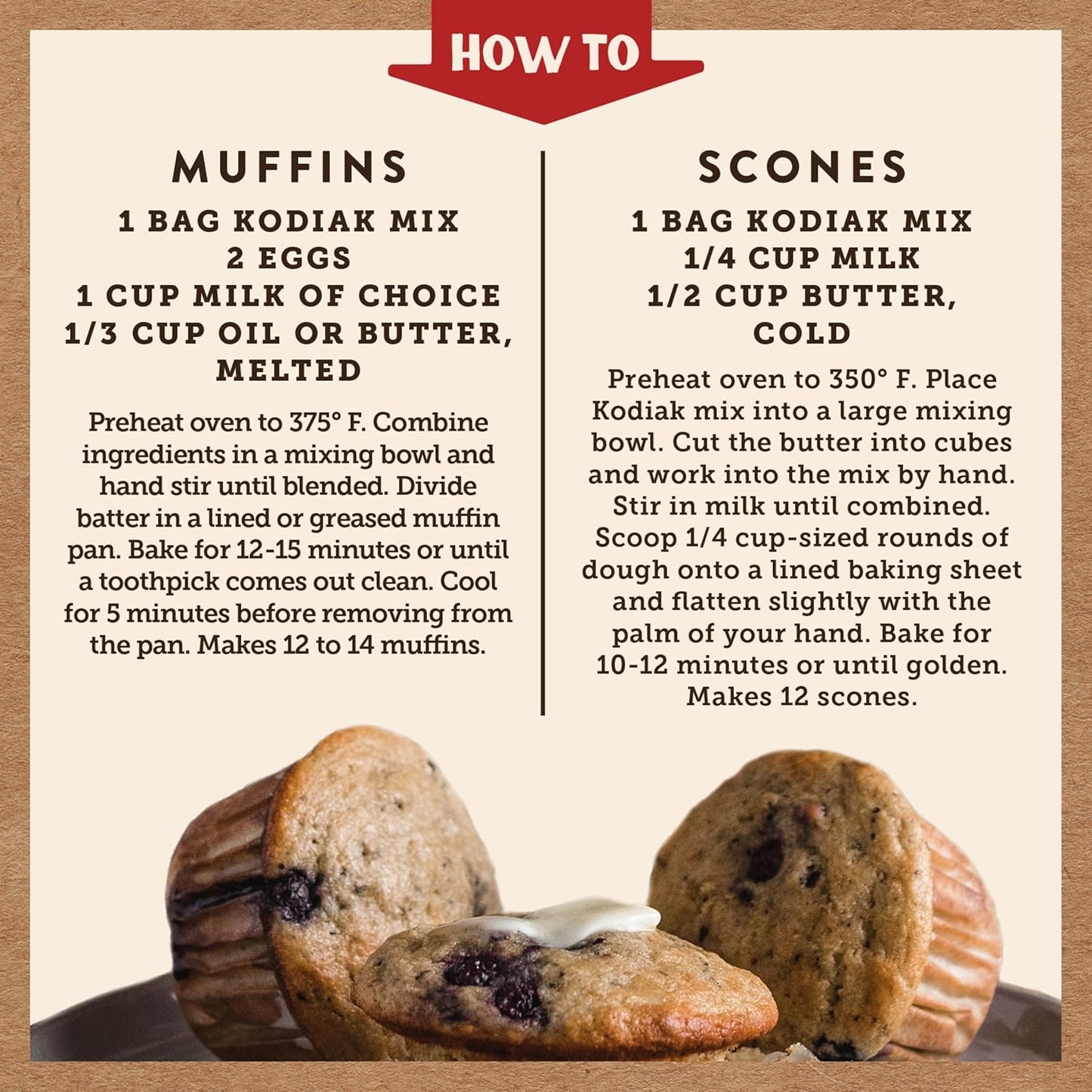 Kodiak Cakes Muffin Mix, Blueberry, 14 Ounce, Pack of 6