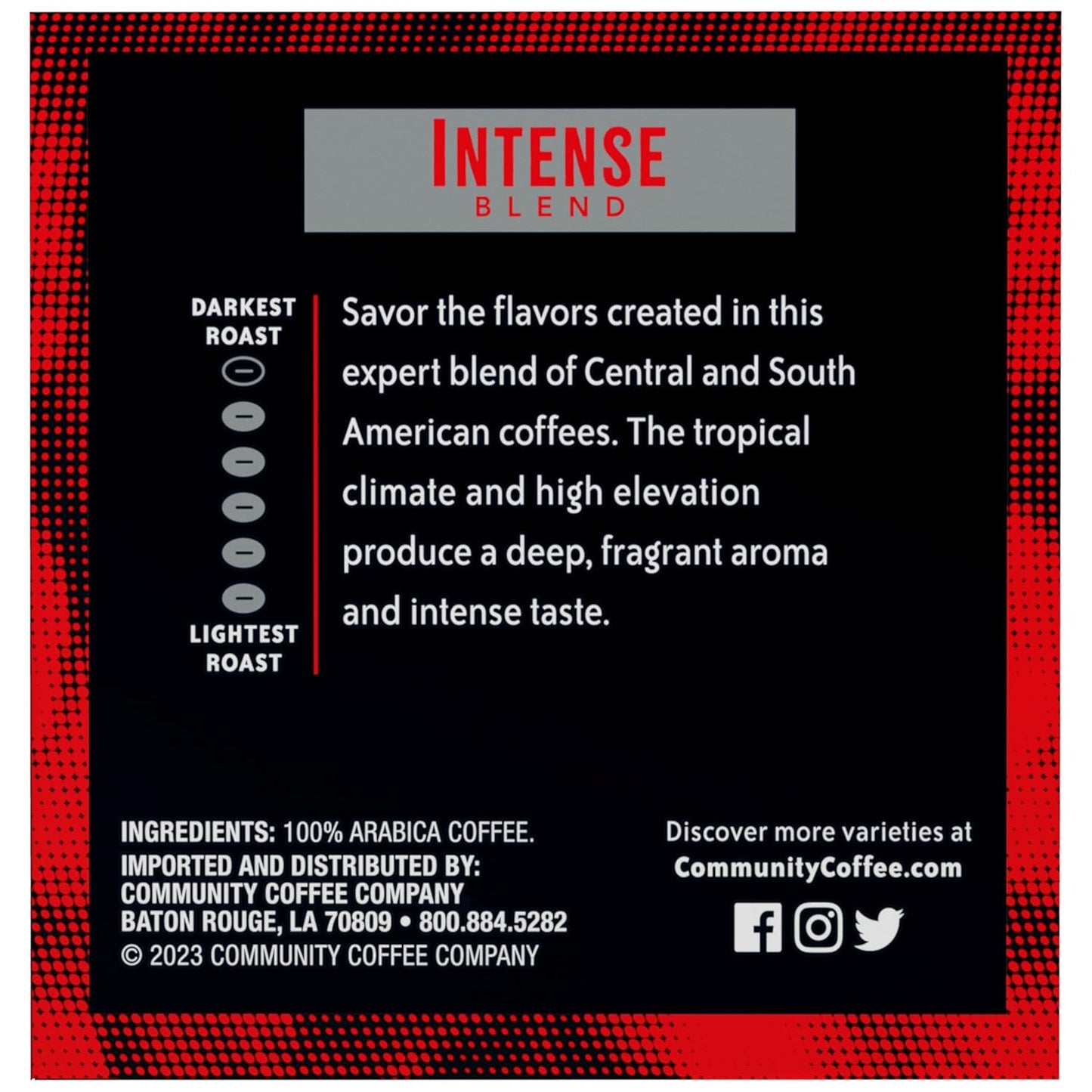 Community Coffee Dark & Bold Intense Blend 12 Count Coffee Pods, Dark Roast Compatible with Keurig 2.0 K-Cup Brewers, 12 Count (Pack of 1)