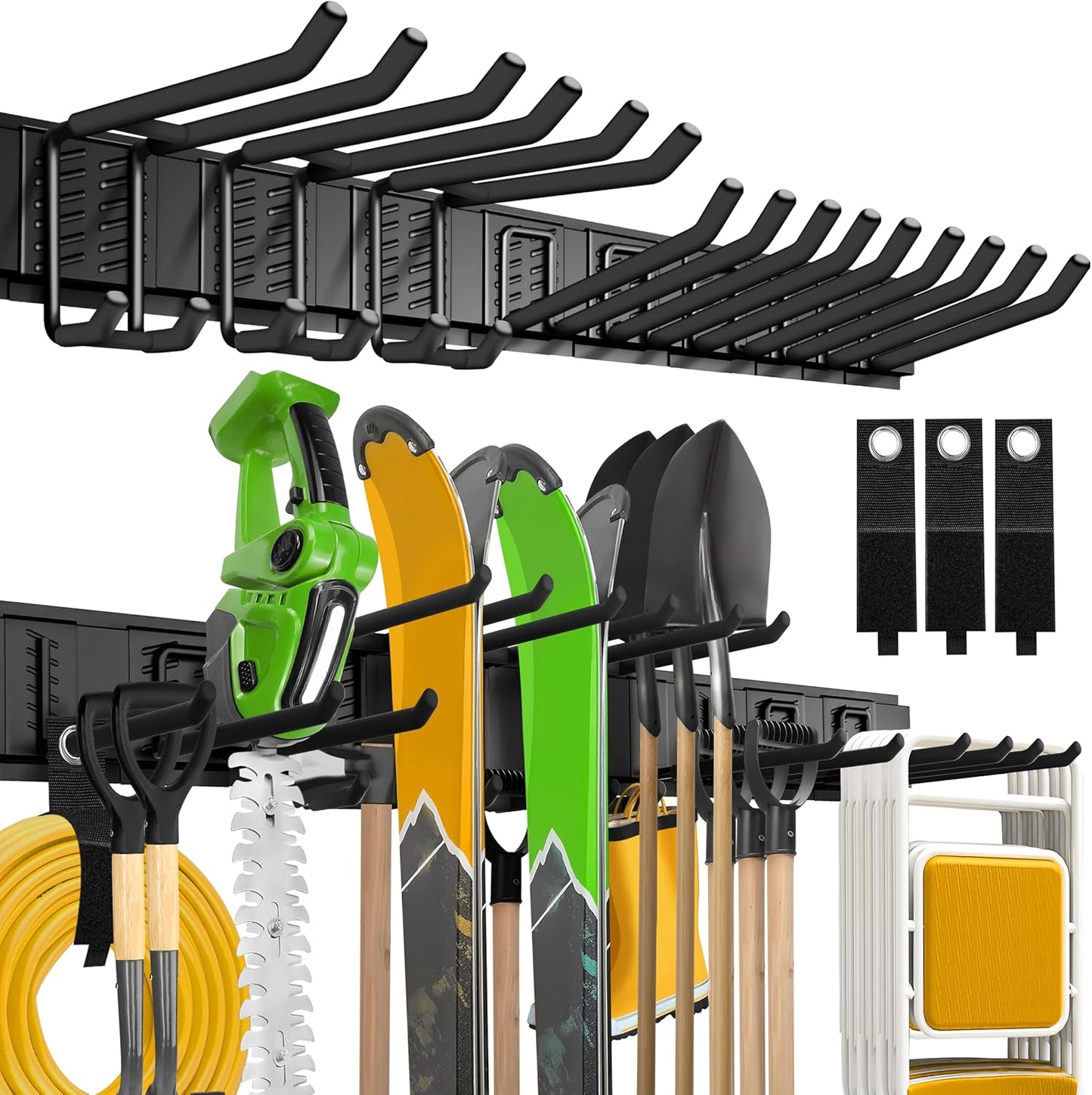 Garage Wall Organizer,15Pack Carries 675 lbs,Garden Tool Organizer 48in With Large Storage Space,Easy Assembly, Sturdy Design,for Efficient Tool Storage Garage Organization