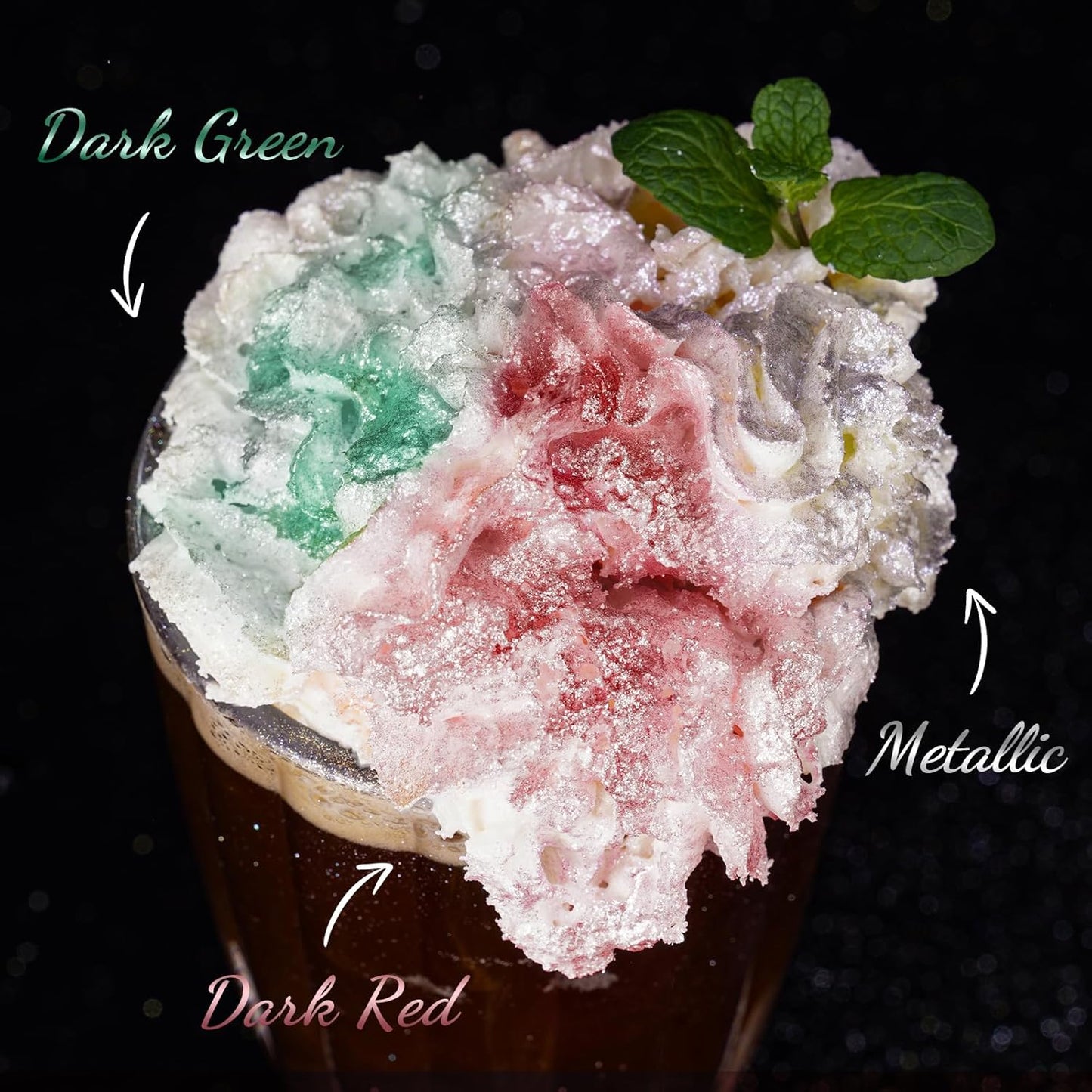 NiHome Edible Food-Grade Glimmer Powder Glitter Luster Dust Metallic Food Decorating Sprinkle Glimmery Dust for Drink Wine Beverage Cake Candy Dessert Bakery Restaurant Vegan (0.18oz/5g, Dark Green)