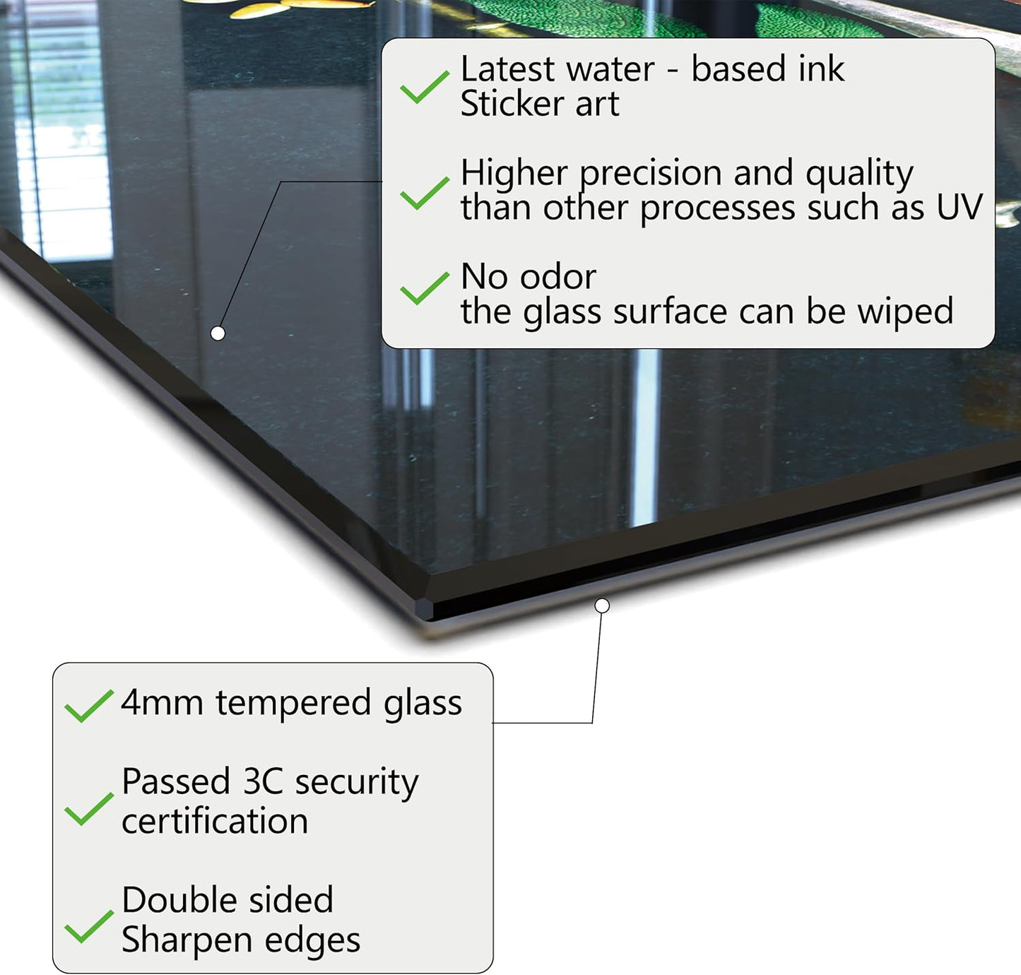 DAIFURONGE Spice Tempered Glass Backsplash For Kitchen Behind Stove,Stove Backsplash Top Cover,Easy to Clean Glass Splashback, Sink Cover Splash Guard,Home Kitchen Wall Decor (30"x24"(76.2x60.96cm))