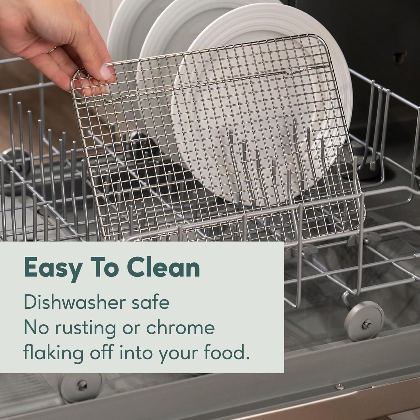 Ultra Cuisine Stainless Steel Baking Rack - 10x14.75 inch Jelly Roll Pan Wire - Oven Grill Sheet Pan - Oven Safe - Dishwasher Safe - Heavy Duty Wire Cooling Rack for Cooking Baking and Roasting