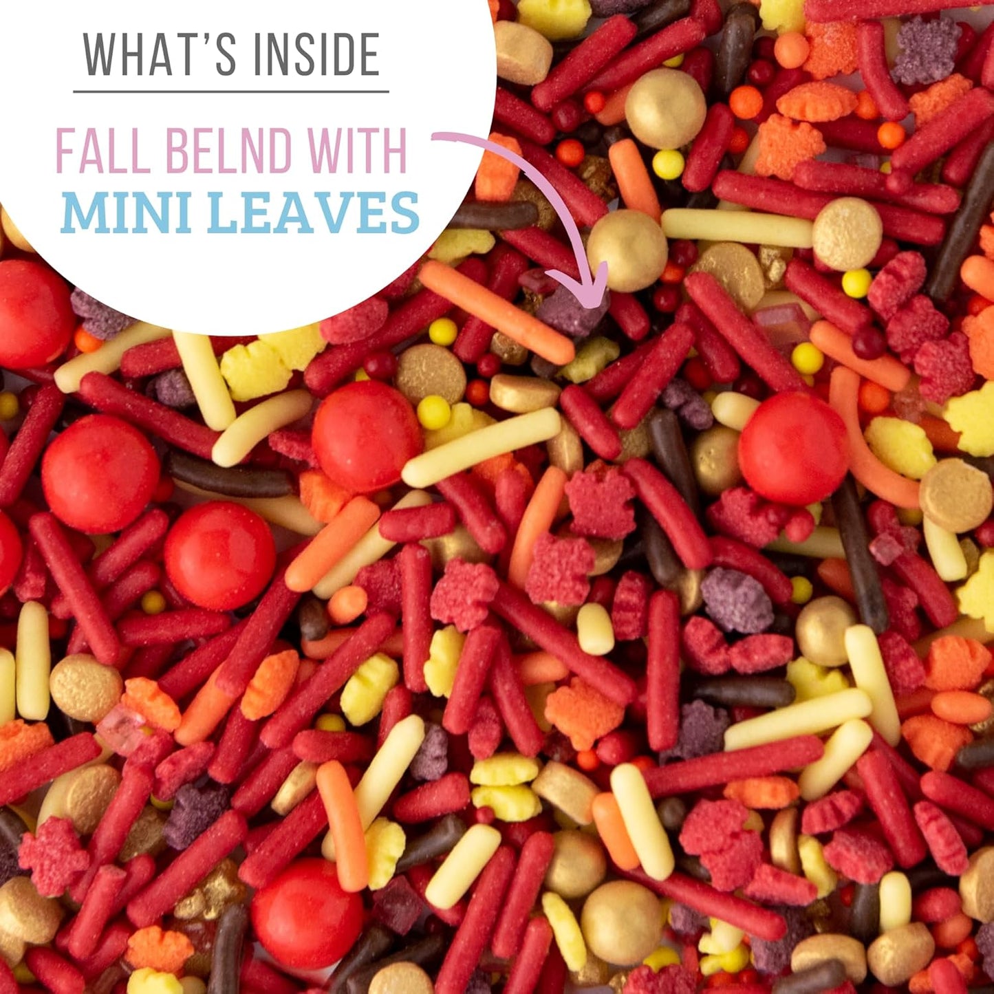 Sweets Indeed Thankful Fall Sprinklefetti Mix – 4 oz Jar | Autumn Sprinkles with Jimmies, Nonpareils, Leaf Quins & Sugar Pearls | Thanksgiving Cupcake & Cookie Decorations