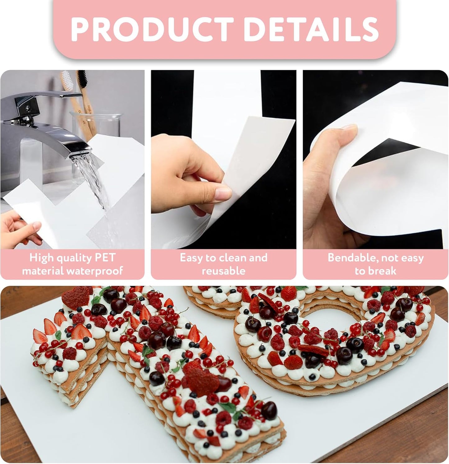 Cake Stencils - Set 18Templates with Scraper and 50Pins, Cookie Stencils for Royal Icing, Cookie Templates for Buttercream Decorating, Baking Stencils, Mesh Reusable Spray Fondant Cookies, Paiting