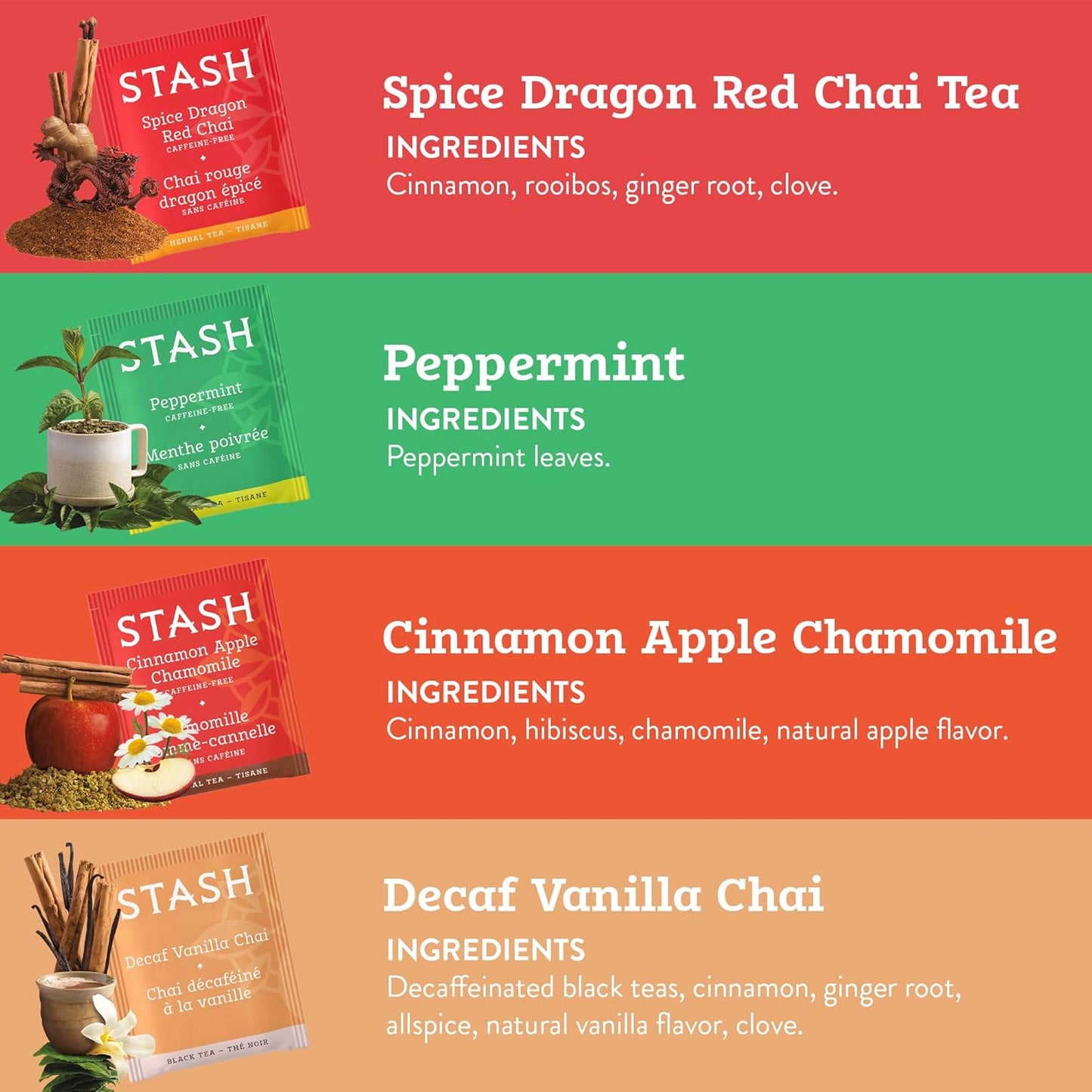 Stash Tea Relax and Unwind Tea Sampler - Assorted Specialty Tea Gift Set, Calming Herbal Teas to Support Relaxation, 7 Flavors, 35 Tea Bags