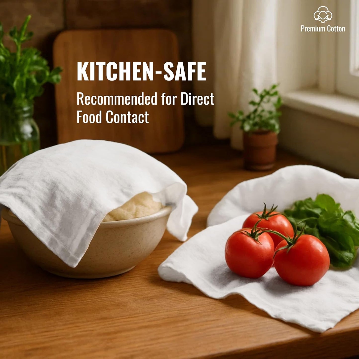 LITO LINEN AND TOWEL Flour Sack Towels – 100% Cotton, 28x28 Inches, Highly Absorbent, Embroidery-Ready Tea Towels for Kitchen & Crafts, Farmhouse Decor, Pack of 6 White