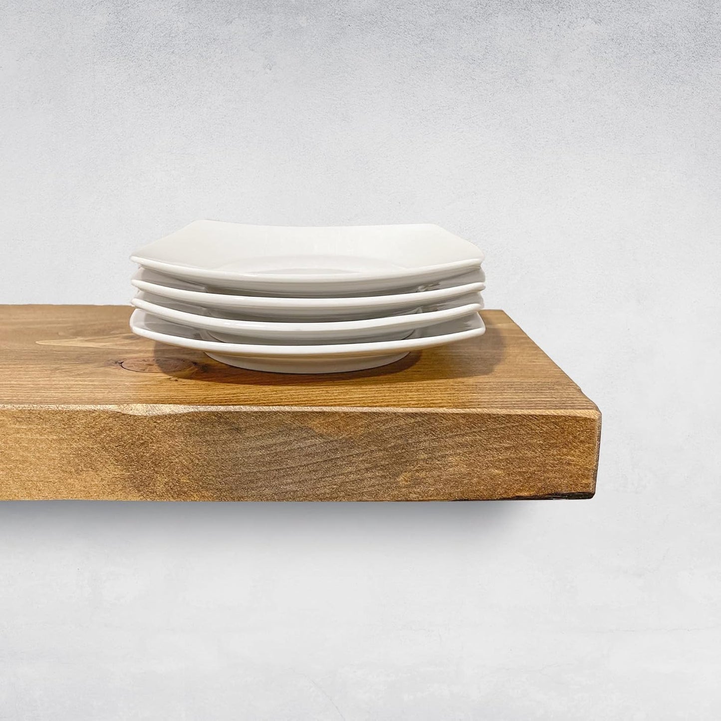 URBANDI, Rustic Floating Shelves, Set of 2, Hidden Bracket, Solid Wood, Heavy Duty, Wall Mounted Shelves, (Brown, 48Wx10D)