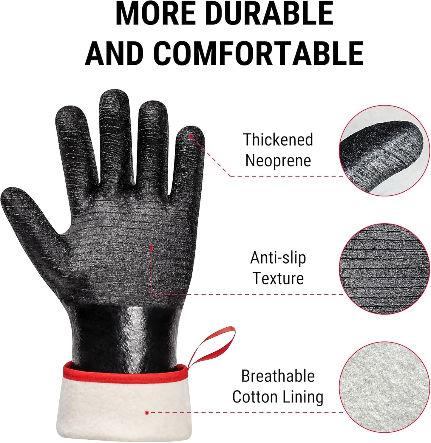 ThermoPro 932°F Heat Resistant BBQ Gloves, 14" Waterproof Oven & Grill Gloves, Oil & Slip-Resistant Neoprene Heat Gloves for BBQ, Fire Pit, Rotisserie, Smoker Accessories Gifts for Men and Women