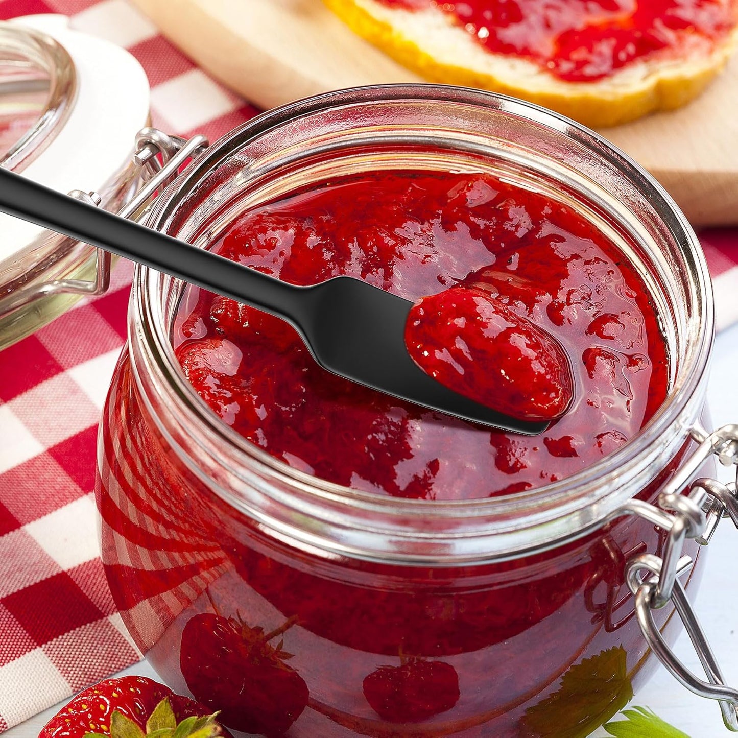 Slim Silicone Spatula Set, 5 Piece Food Grade Rubber Spatulas for Baking, Cooking, and Mixing High Heat Resistant Non Stick Dishwasher Safe BPA-Free (Multicolor)