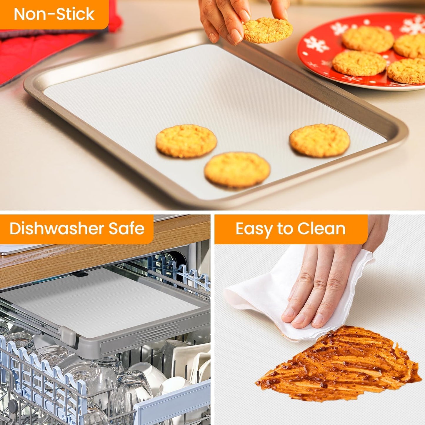 Silicone Baking Mat Roll - Best German Silicone -Heat Resistant Pie Cookie Bread Pizza Macaron Baking Mat, Silicone Pastry Mat, Non-Stick Dough Mat Non-slip Silicone Mat Roll for Countertop Protector