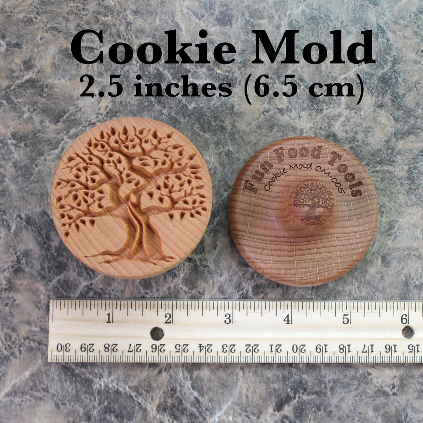 Wood Cookie Stamp, 2.5 Inch (Old Tree CS-005)