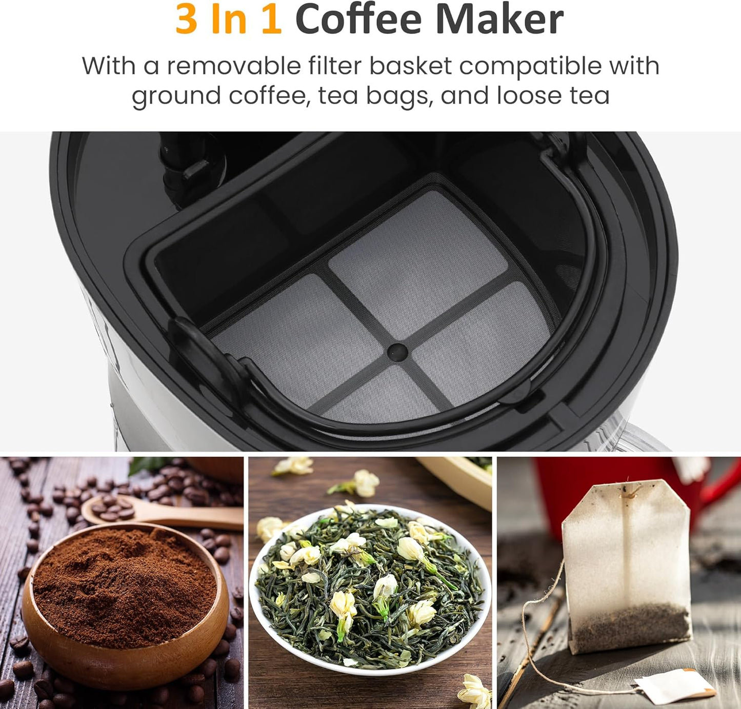 SUNVIVI 20 Oz Iced Coffee Maker for Ground Coffee, Cold Brew Tea Maker with Reusable Coffee Filter and Insulated Pitcher, Single Serve Machine for Home, Strength Control for Flavor, Black