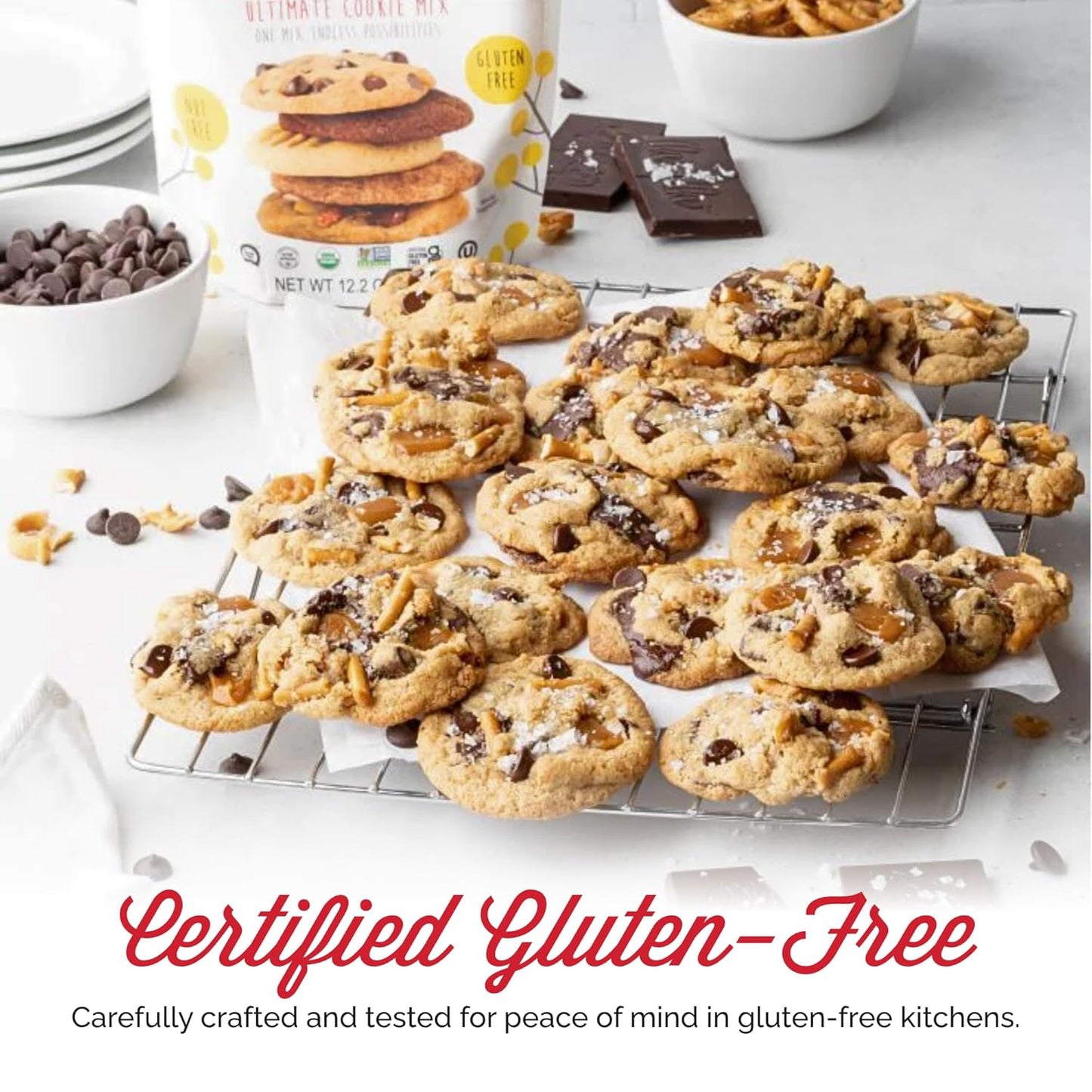 Otto's Naturals Grain-Free Ultimate Cookie Mix, 12.2 Oz., 6 Pack, Top 9 Allergen-Free, Versatile for Classic Baked Treats, Made with Organic Cassava Flour, Gluten Free, Non-GMO, Vegan, Plant-Based