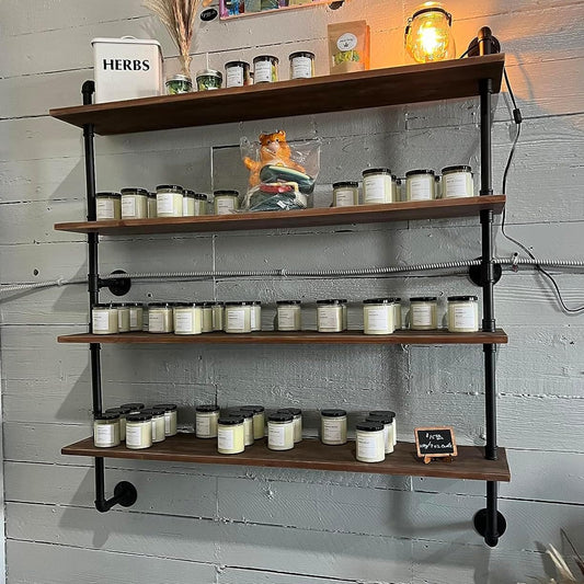 Pipe Shelves Industrial Pipe Shelving Shelves Real Wood Industrial Floating Pipe Shelves with Wood Planks 36 inch Wall Shelves Rustic Hanging Bookshelf Farmhouse Kitchen Bar Shelving