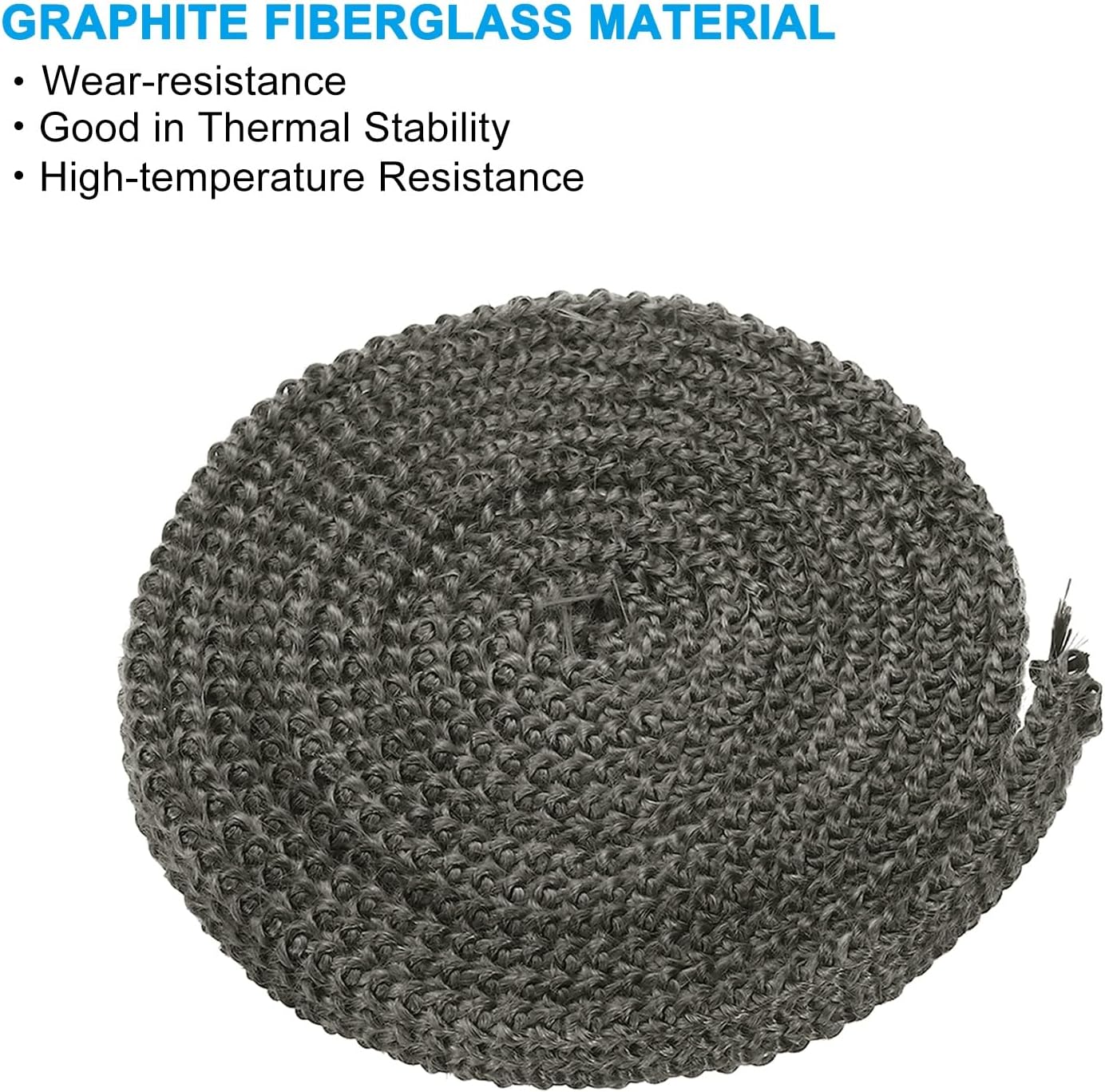 PATIKIL Wood Stove Gasket, 2Pcs 3/8" x 1/8" x 118" Flat Graphite Fiberglass High-Temperature Resistance Seal Rope for Stoves Fireplace Door, Black