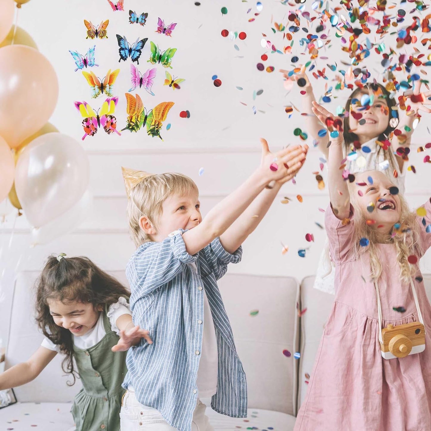 Butterfly Wall Decor 24/48 PCS, 3D Butterflies Stickers for Party Decorations with Magnets (Swallow, 48)