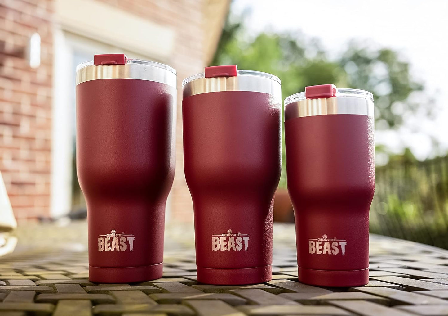 Beast 40 oz Tumbler Stainless Steel Vacuum Insulated Coffee Ice Cup Double Wall Travel Flask (Cranberry Red)