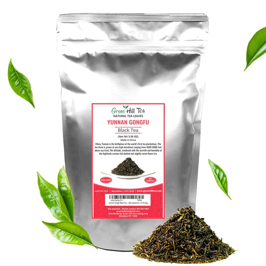 Yunnan Gongfu Black Tea , Natural Black Tea with Excellent fullness with subtle sweetness– 3.5 Oz Bag
