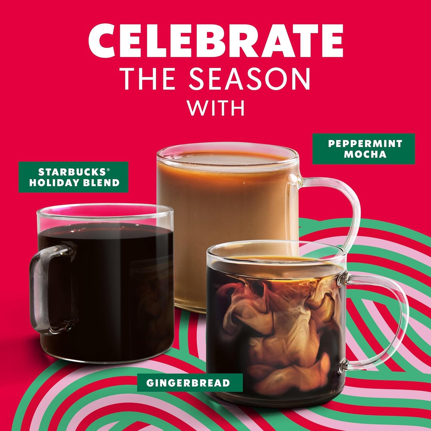 Starbucks K-Cup Coffee Pods, Peppermint Mocha Naturally Flavored Coffee for Keurig Brewers, 100% Arabica, Limited Holiday Edition, 6 Boxes (60 Pods Total)