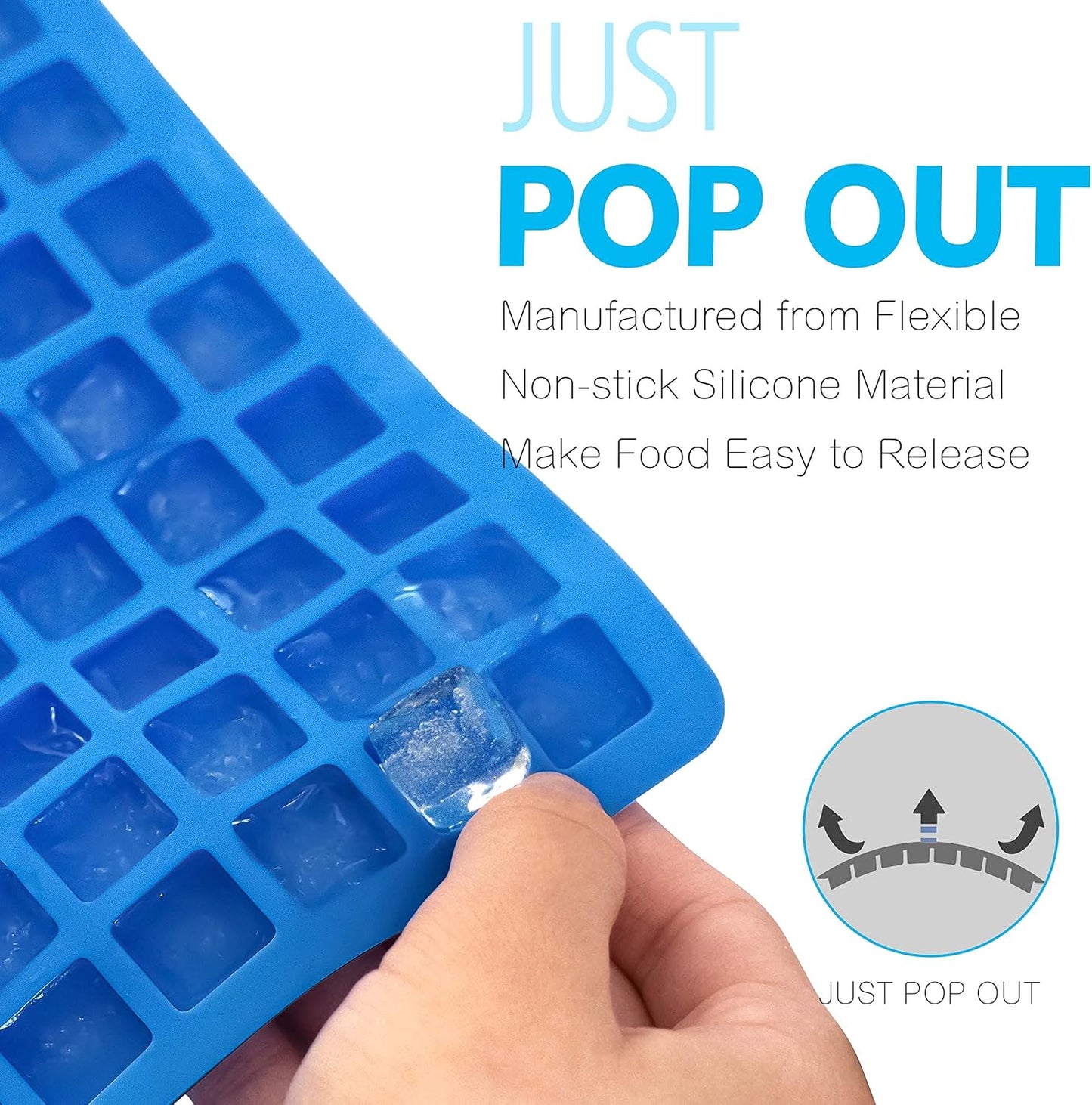 Anaeat 126-Cavity Square Silicone Candy Mold, 2 Pack Non-stick Mini Silicone Chocolate Mold for Homemade Caramels, Jelly, Gummy, Ice Cube, Truffles, Pralines & Ganache - Flexible & Easy to Release