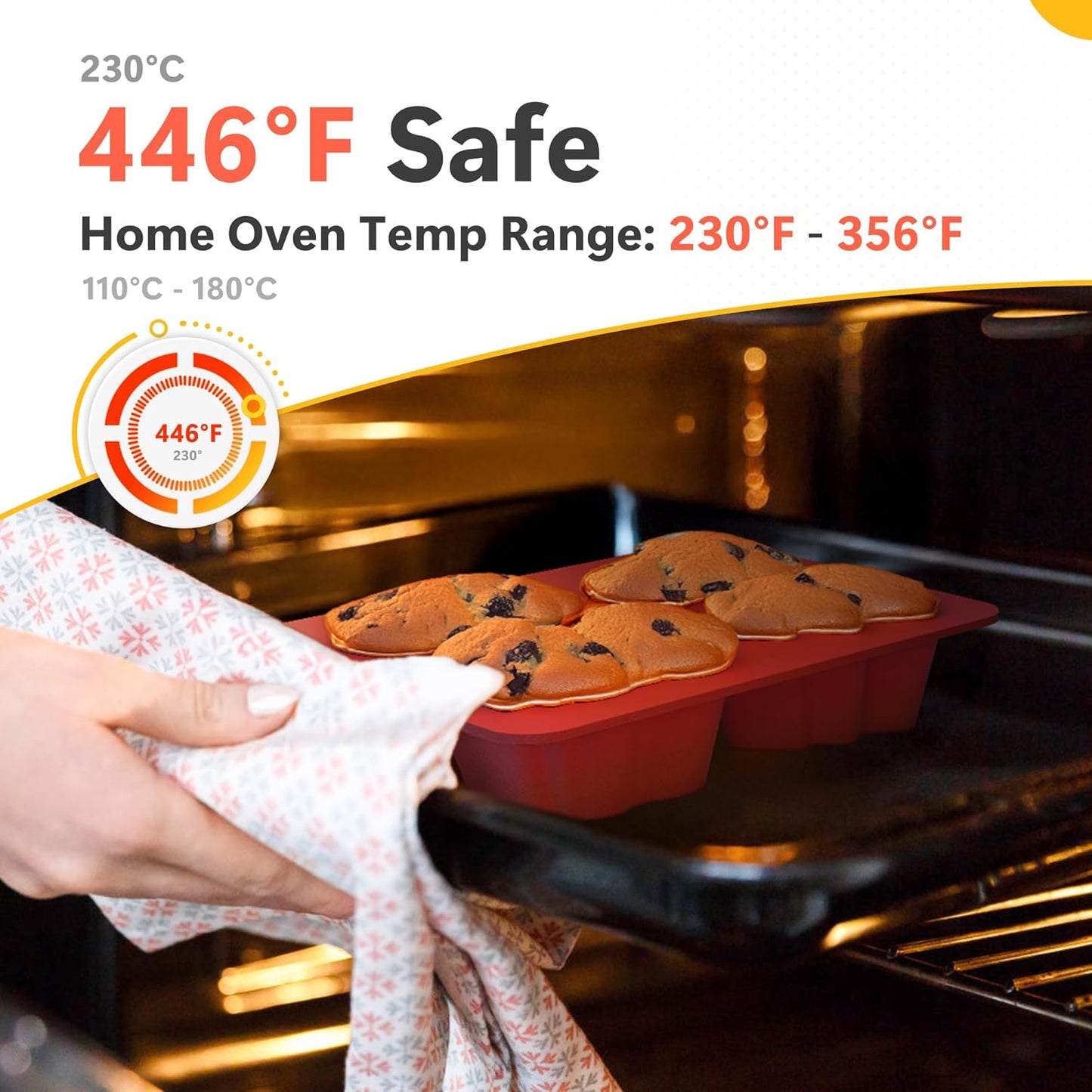 Li&Zhao Silicone Muffin Pans for Baking - 2 PCS Thick Silicone Cupcake Pan Egg Bite Molds Muffin Cups Mini Cupcake Pans for Making Muffin Cakes,Tart,Festival