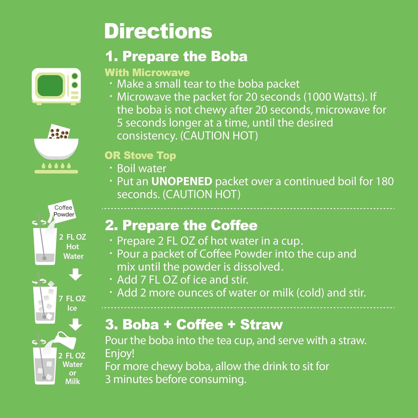 J WAY Instant Vietnamese Coffee Kit with Authentic Brown Sugar Tapioca Boba, Ready in Under One Minute, Paper Straws Included - 3 Servings