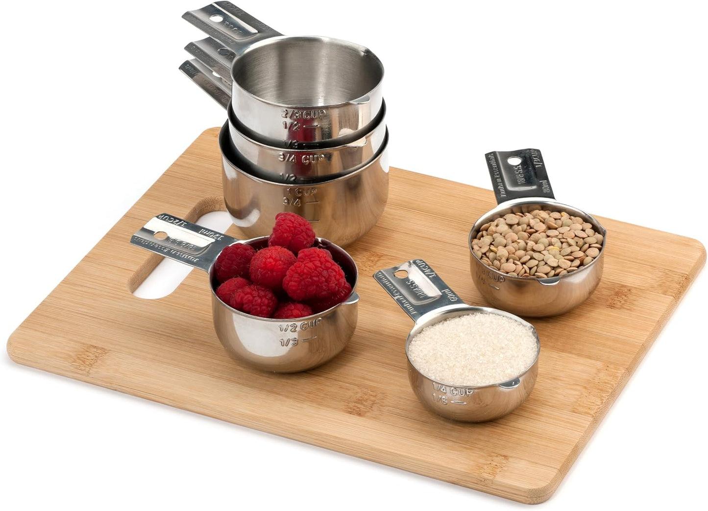 Hudson Essentials Stainless Steel Measuring Cups Set (6 Piece Set)