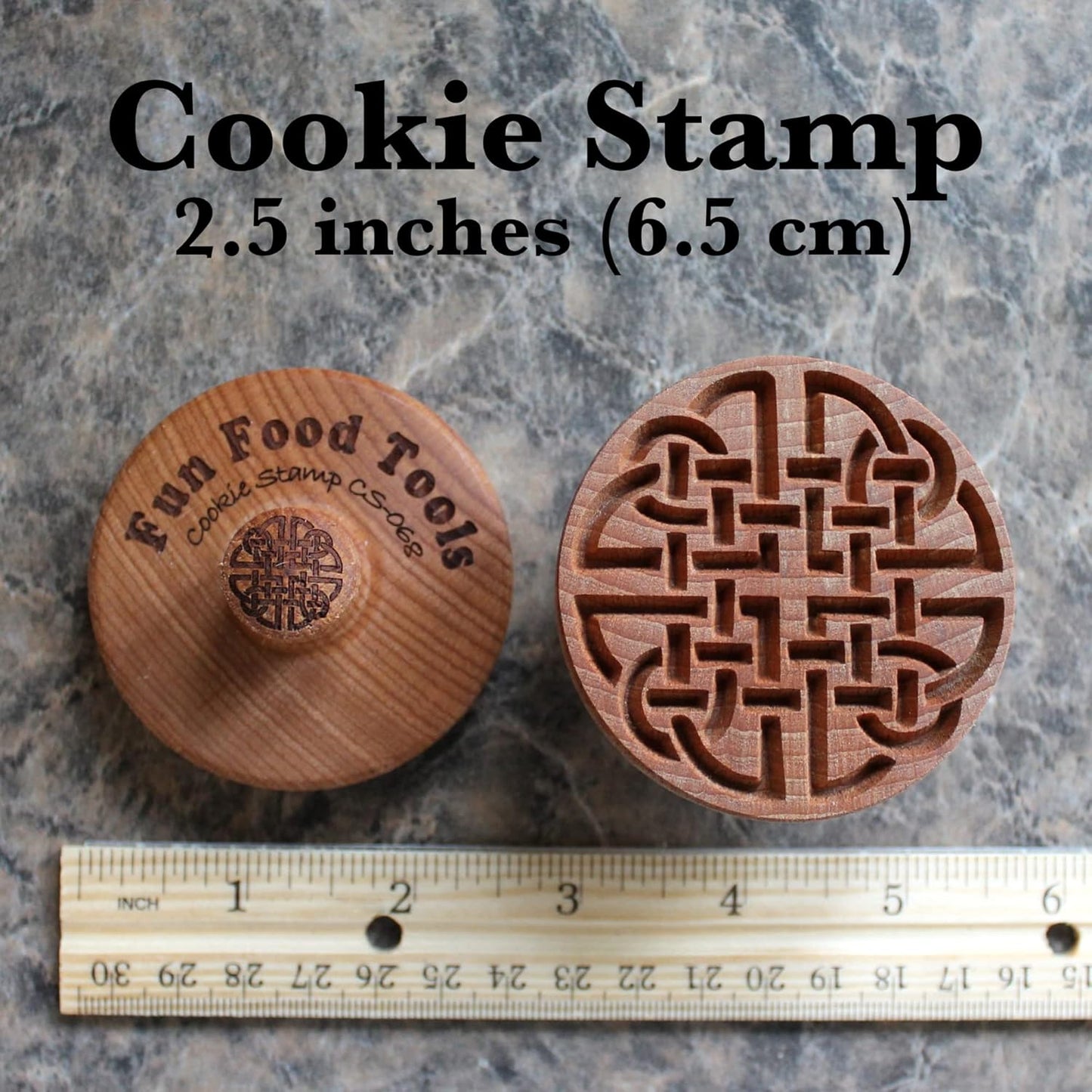 Wood Cookie Stamp, 2.5 Inch (Celtic Square CS-068)