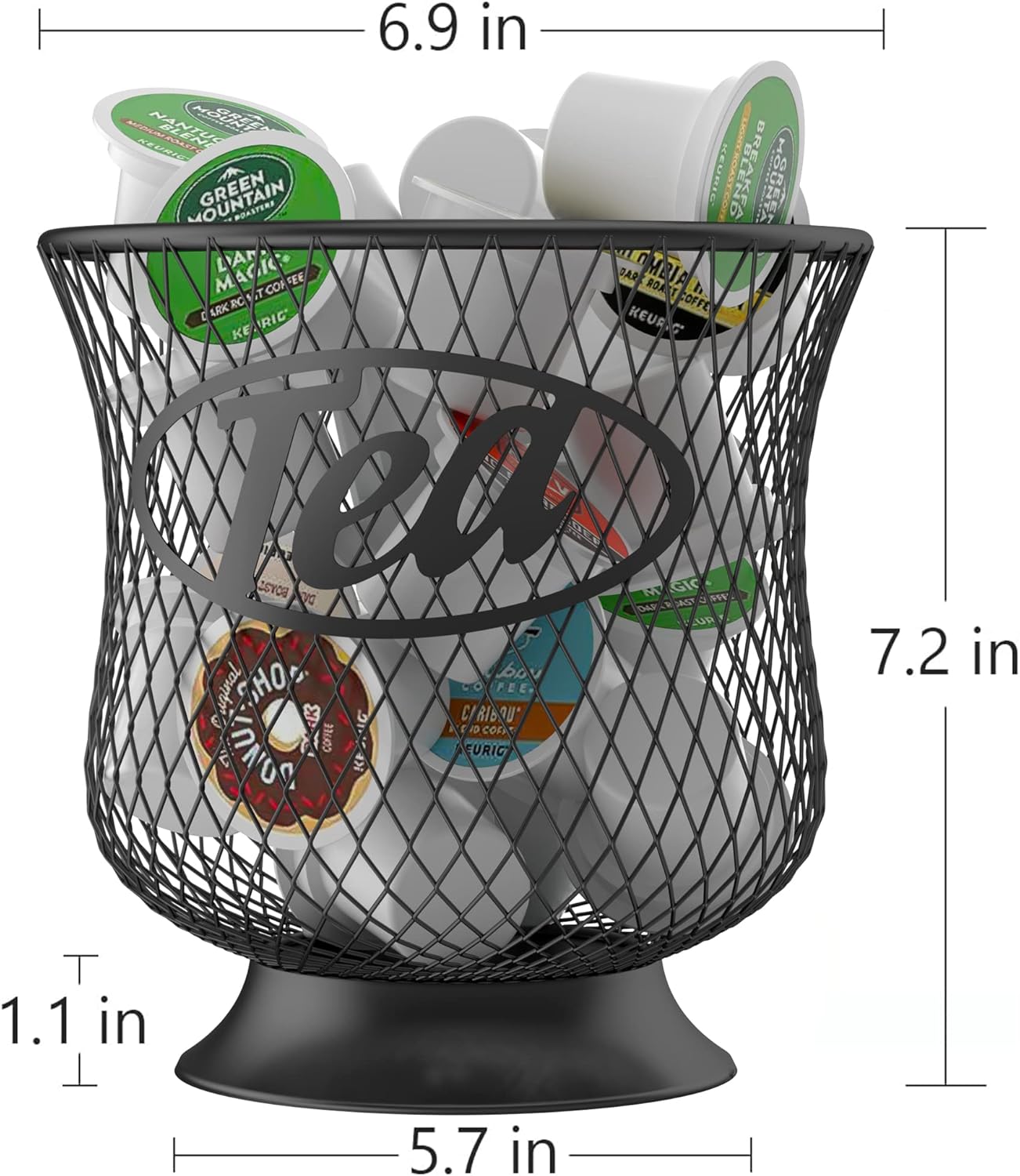 Tea Pod Holder, Sturdy K Cup Organizer, Large Capacity K Cup Storage for Keuring Espresso Capsule Coffee Creamer, Easy to Refill and Organize for Cafe Bar, Coffee Bar Decor