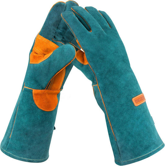 BEETRO 932℉ Heat Resistant Forge/Mig/Stick Welding Gloves for Oven/Grill/Fireplace/Furnace/Stove/Pot Holder/Wood Burner