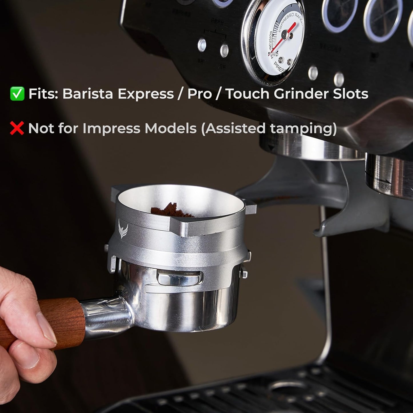 54mm Dosing Funnel Espresso Puck Screen Set KNODOS Grinder Trigger Portafilter Funnel and Filter Compatible with Breville 54mm Portafilters