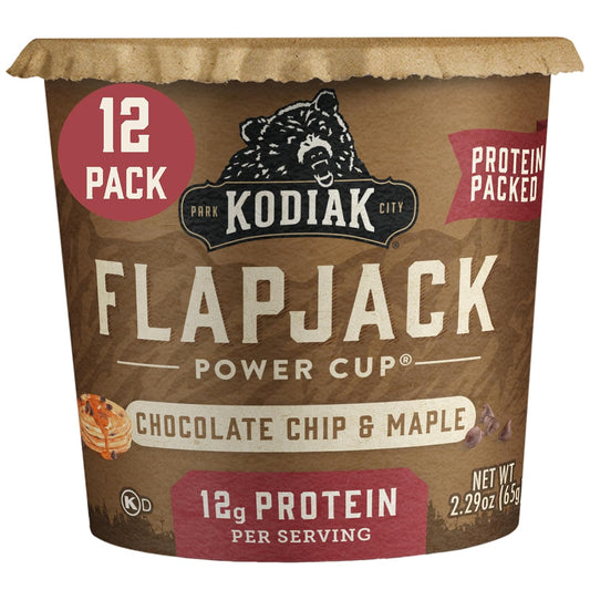 Kodiak Cakes Pancake On The Go, Chocolate Chip & Maple, 2.29 Oz (Pack Of 12)