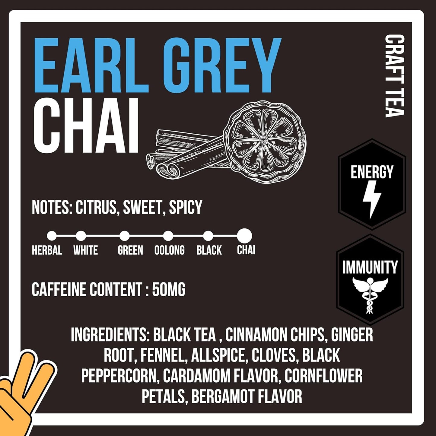 Revival Tea Company Earl Grey Chai Tea - Black Tea Blend with Fresh Spiced Chai and Bergamot Flavor - Loose Leaf 8 Ounces