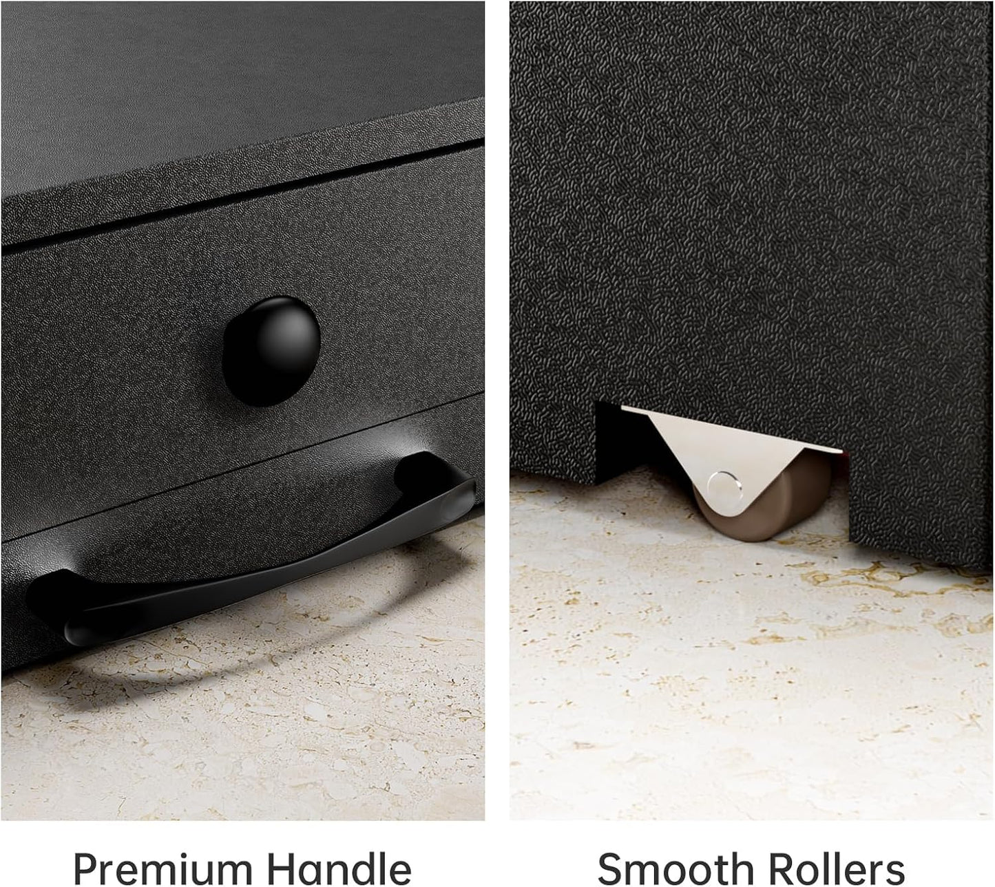 NiHome Acacia Wood Coffee Machine Tray with Pod Drawer, Smooth Wheels Rolling Appliance Slider, Large Drawer for K-Cups, Tea Bags, Under Cabinet Countertop Caddy for Espresso Maker, Blender, Air Fryer