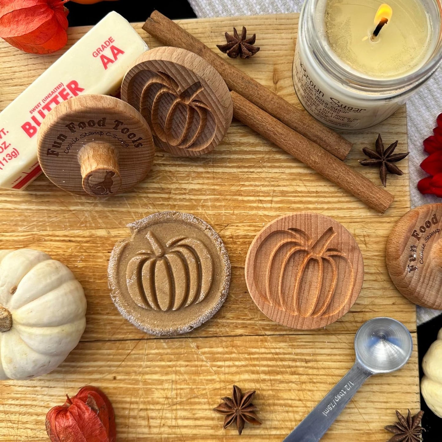 Wood Cookie Stamp, 2.5 Inch (Pumpkin CS-071)