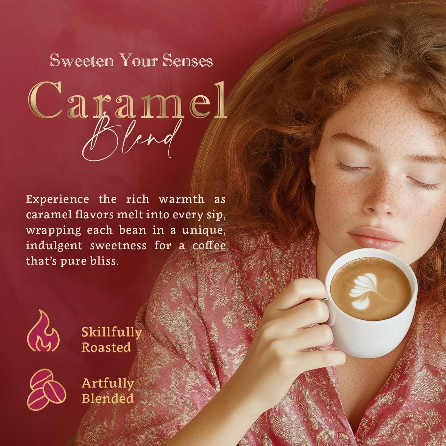 Caramel Flavored Whole Bean Coffee – 100% Arabica, Single Origin, Medium Roast, Naturally Sweetened, Velvety Smooth Flavor – by Coffea Flavor