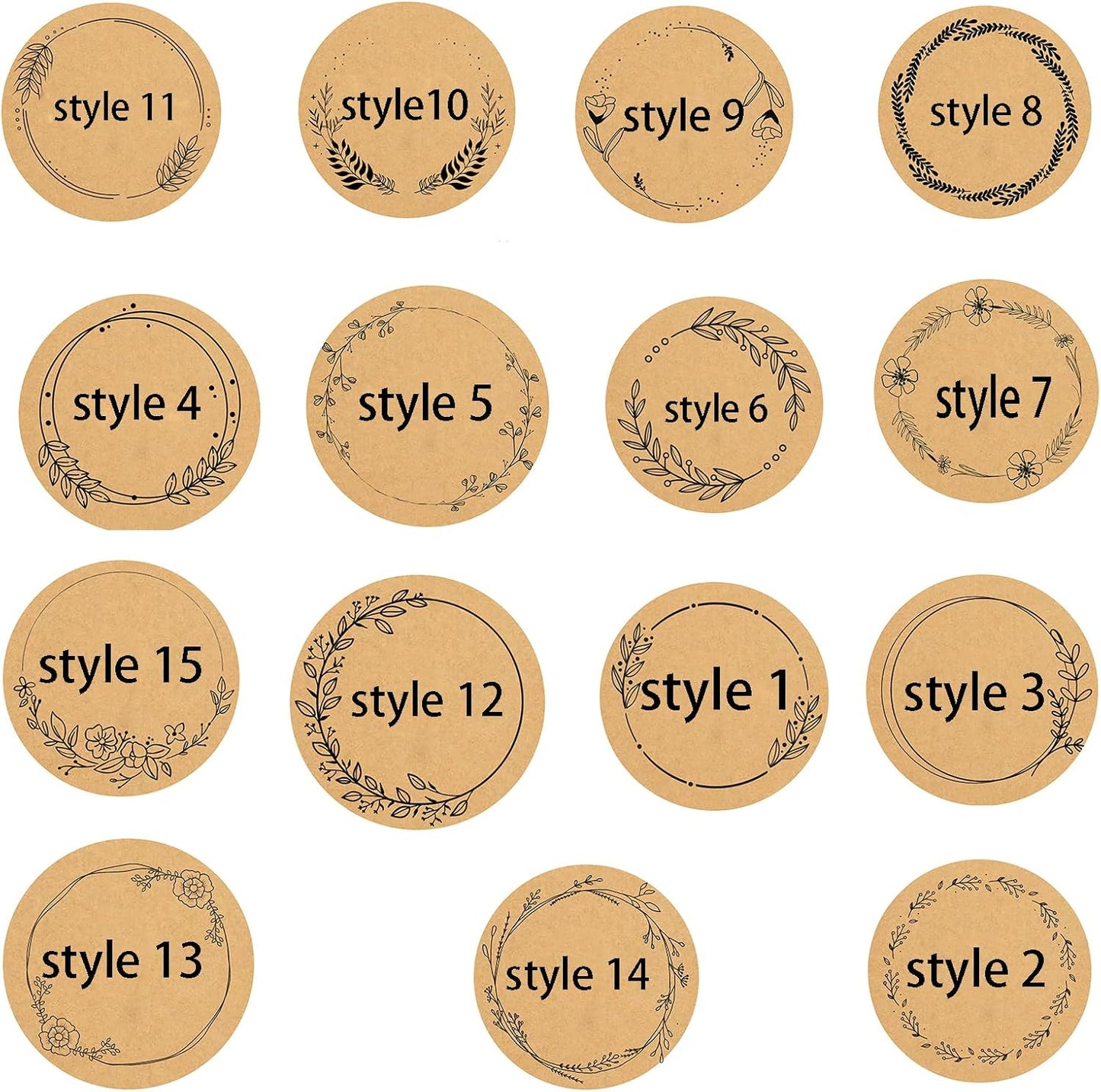 Custom Stickers Kraft Paper Labels Personalized Withe Text, Business Logo Customized Food Jars Labels Bakery Label Sticker Package Favor Canning Circle 100pcs (Style 1)
