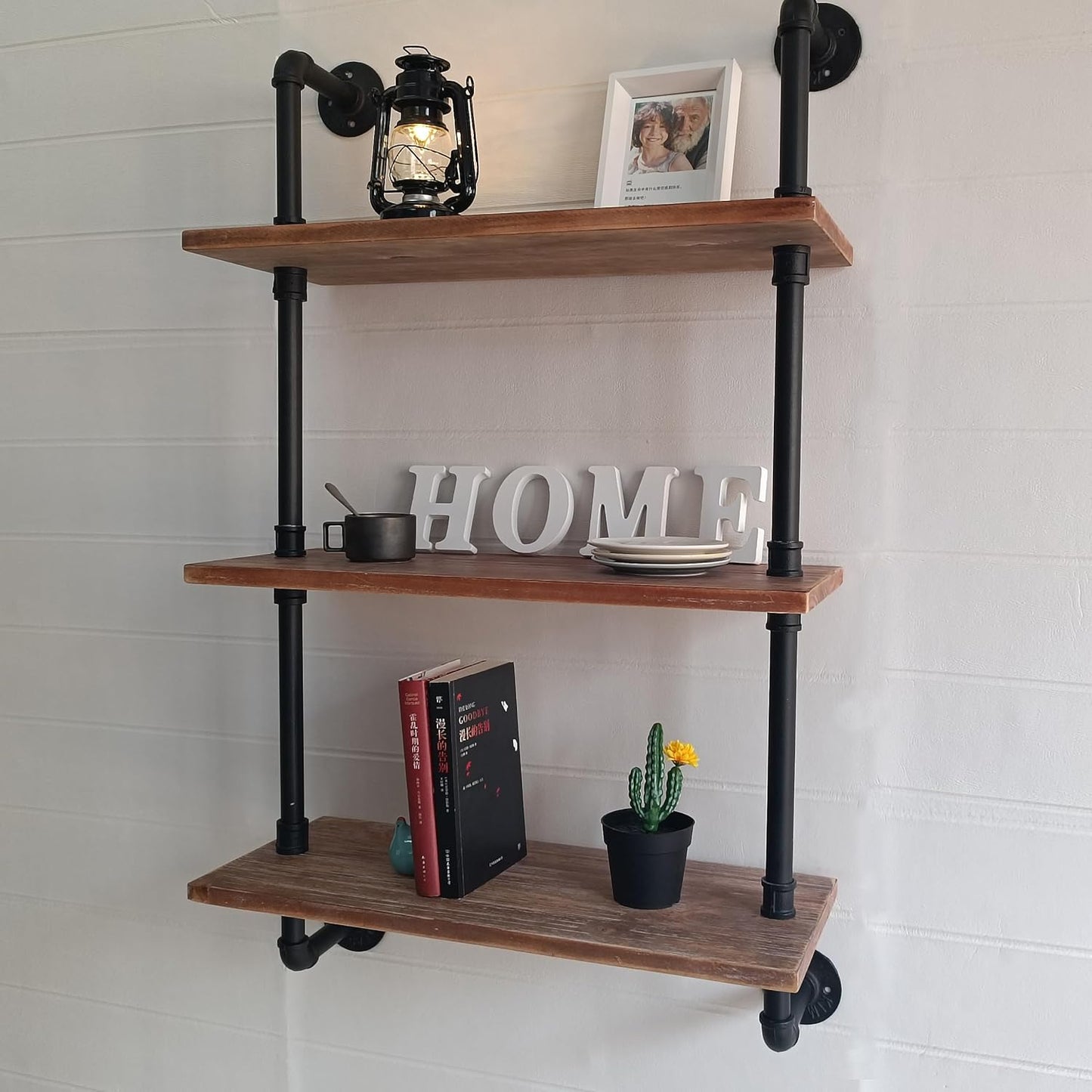 Industrial Pipe Shelving Bathroom Shelves Over Toilet 24 Inch,Rustic Wall Shelves,Industrial Floating Shelves for Wall Pipe Shelf Farmhouse Shelf for Kitchen