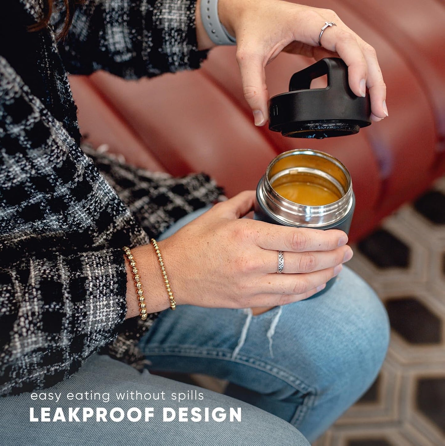 Simple Modern Food Jar for Hot Food | Reusable Stainless Steel Vacuum Insulated Leak Proof Lunch Storage for Smoothie Bowl, Soup, Oatmeal | Provision Collection | 16oz | Blush