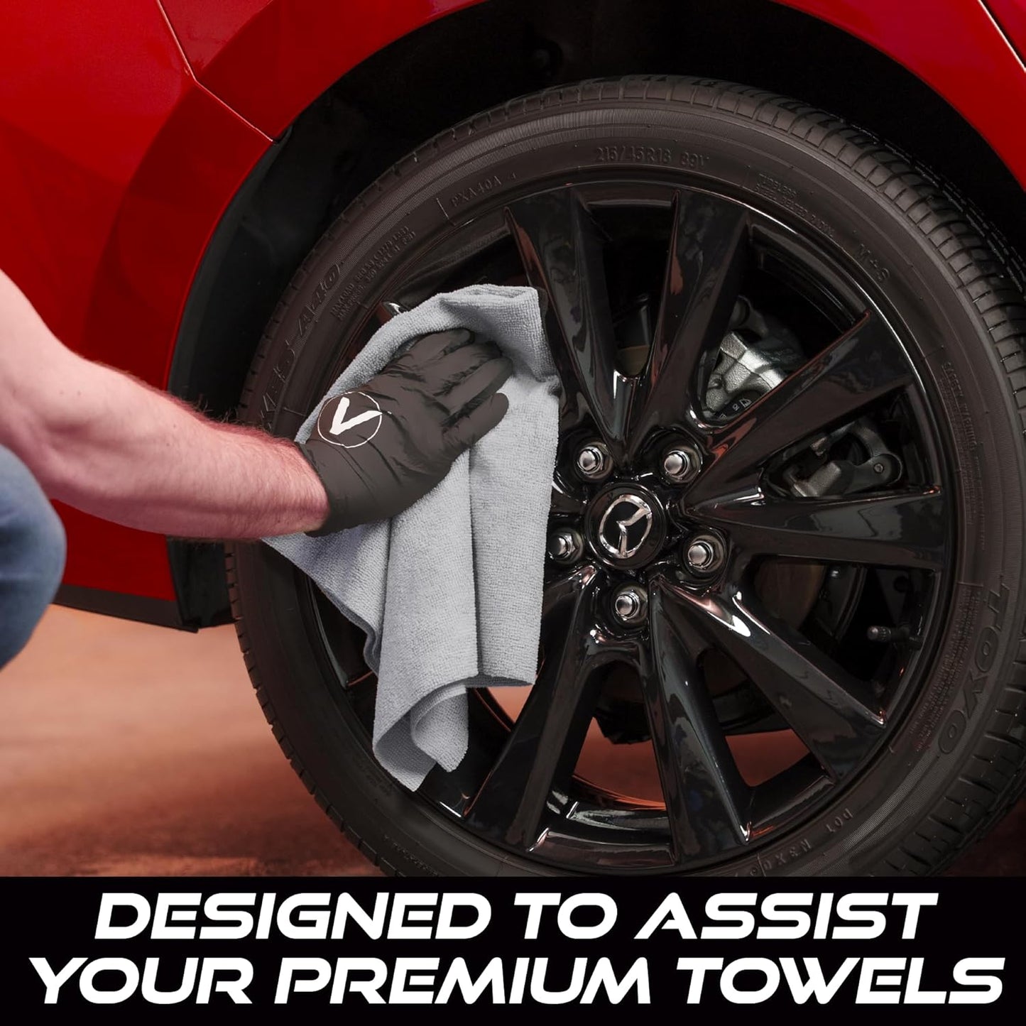 VIKING Microfiber Towel 12 Pack, Utility Car Drying Towels, Premium, Super Absorbent, Grey, 24 Inch x 24 Inch