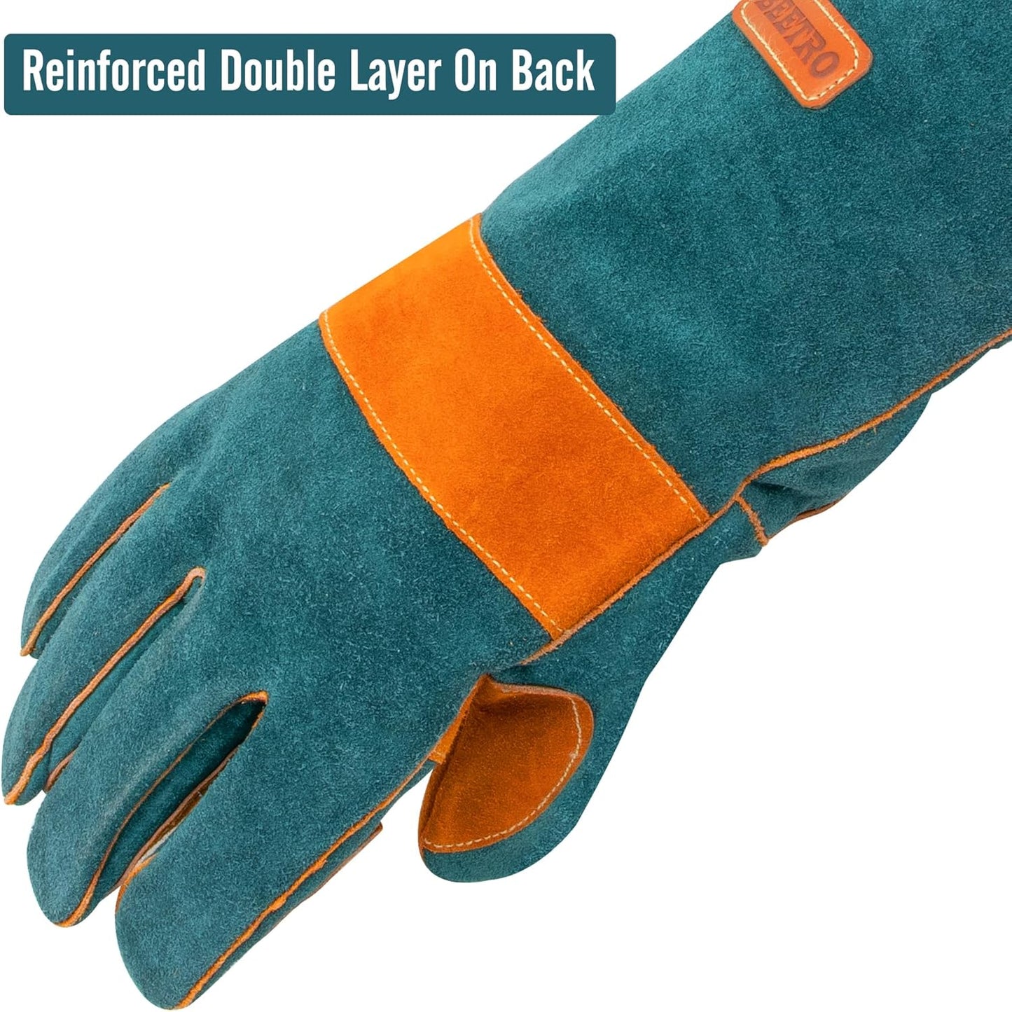 BEETRO 932℉ Heat Resistant Forge/Mig/Stick Welding Gloves for Oven/Grill/Fireplace/Furnace/Stove/Pot Holder/Wood Burner