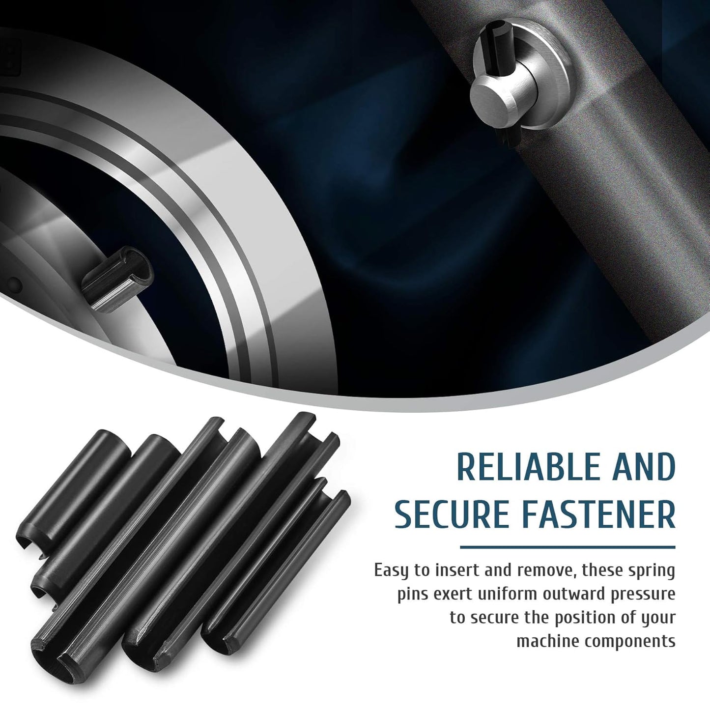 ZELCAN 400pc Roll Pin Set, M1.5 M2 M2.5 M3 M4 M5 M6 Slotted Metric Spring Pins in Various Lengths, Steel Split Expansion Pin Hardware Assortment Kit