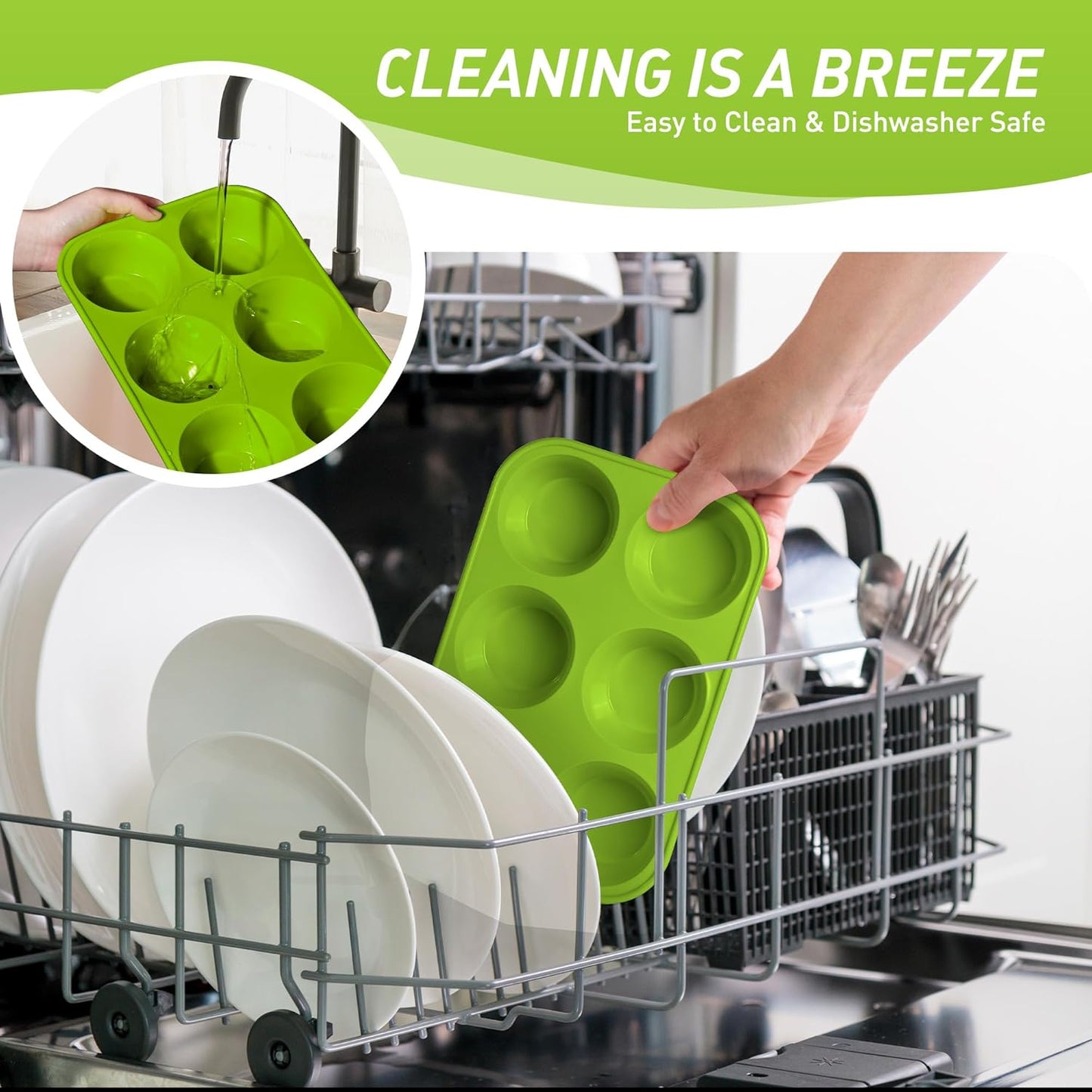 2 Pack 6 Cups Silicone Jumbo Muffin Pan with Metal Reinforced Frame Silicone Molds Mother Day Best Mama Mommy Bonus Mom Ever Mother In Law Gifts Step Mom Stepmom Grandma Gigi Granny Nana Present